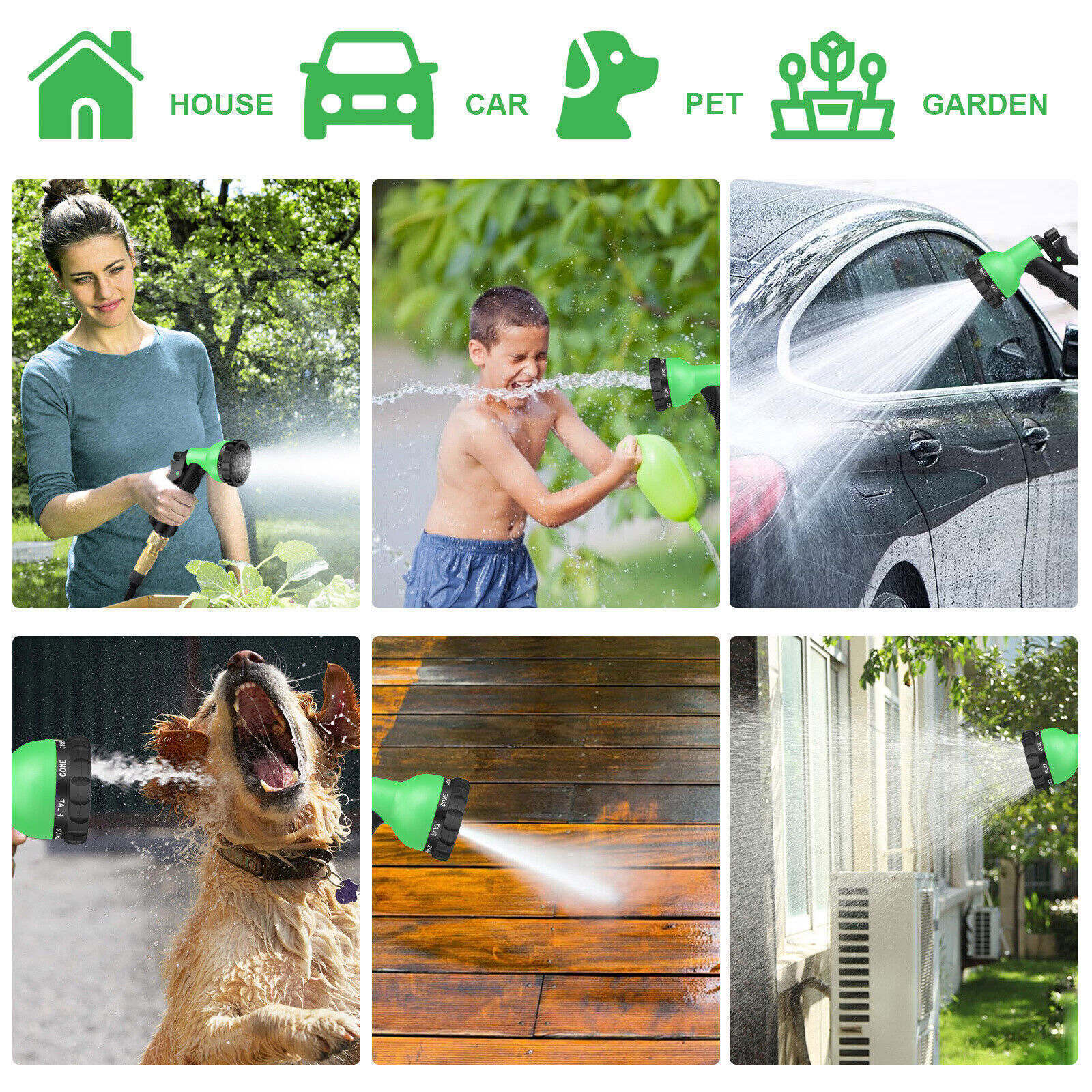 Expanding Expandable Flexible Garden Water Hose w/Spray Nozzle 25FT 50FT 100FT