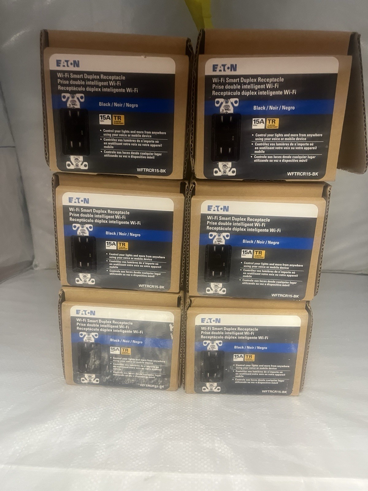36 Eaton WFTRCR15 Receptacle Smart Duplex Outlet Black 15A 125V WIFI