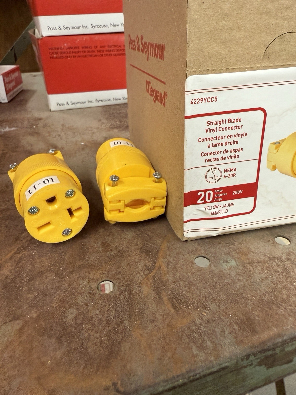 2 PACK – 6-20R Connector 250V 20 Amp Straight Blade