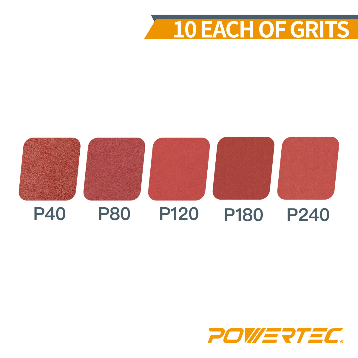 50PK-1/2 x 18″ Abrasive Sanding Belt 10 each of 40/80/120/180/240 Grits 40182-1