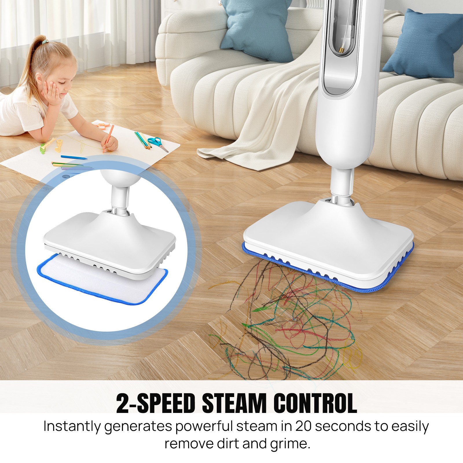 Steam Broom Mop Floor Mop Steam Cleaner Steam Cleaner 3000W Cleaning