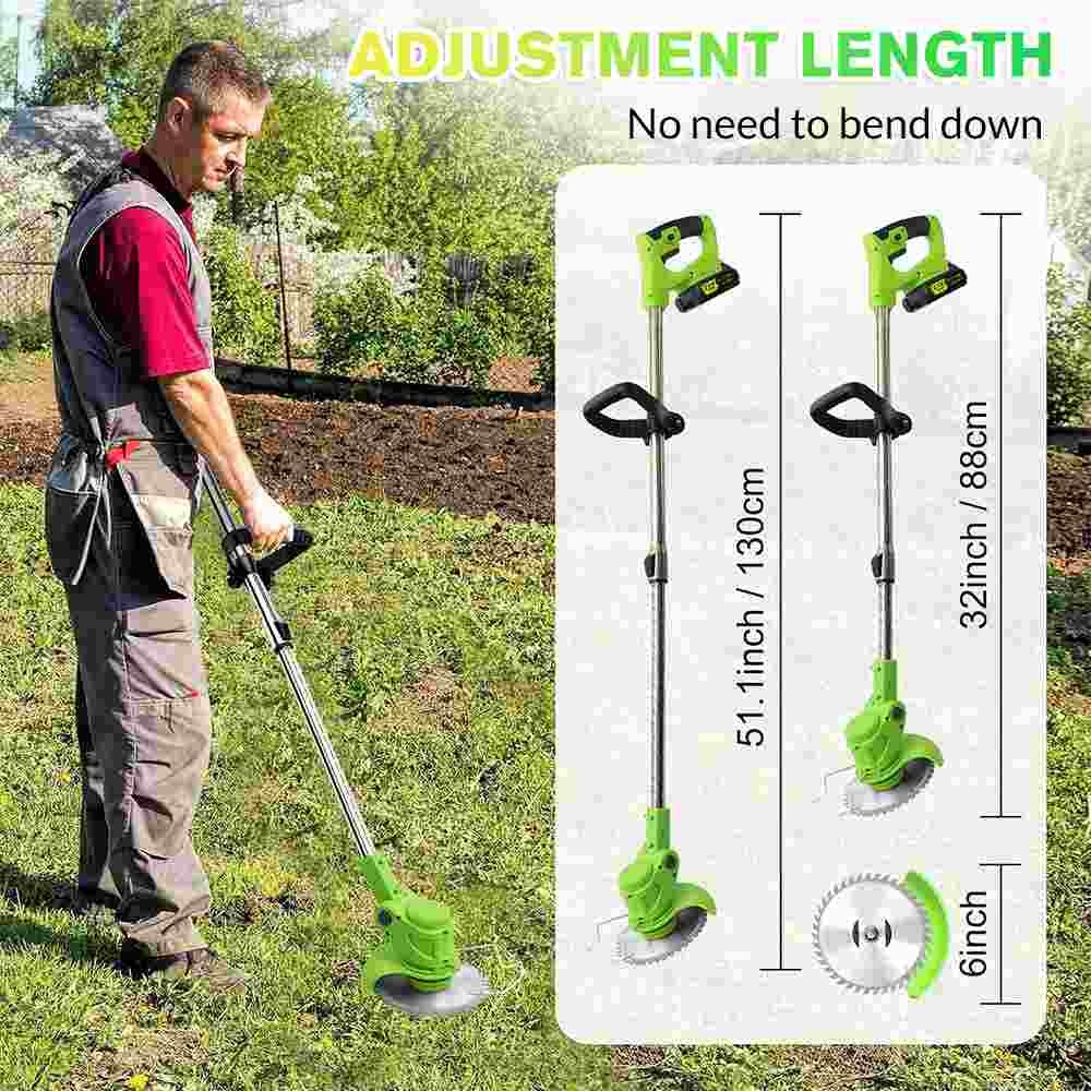 21V Cordless Electric Weed Lawn Eater Edger Grass String Trimmer Cutter Mower US