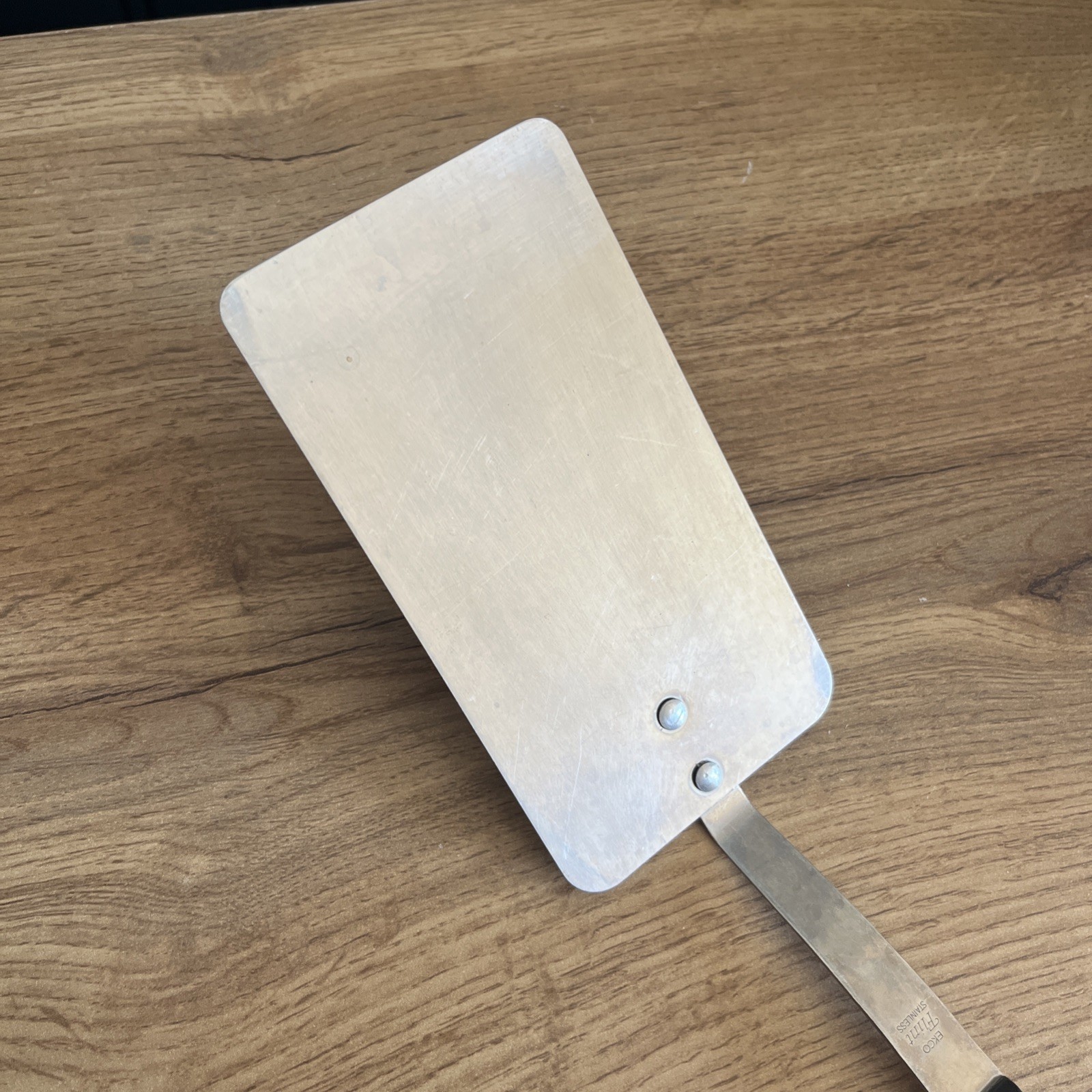 Vintage EKCO Flint Stainless Steel Spatula Wood Handle 12” Made In USA
