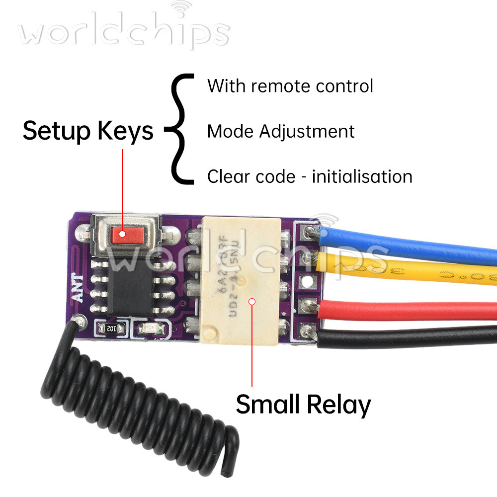 3.7V-12V RF Remote PCB Board 433MHZ Wireless Relay Switch Signal Module New