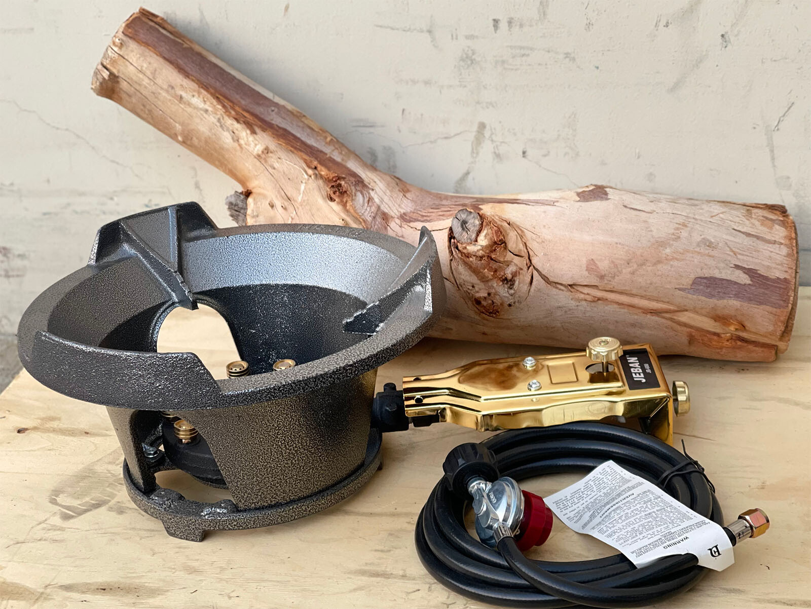 15″ Cast iron LP Jet Burner Propane Outdoor Wok Fry Cooking Stove Cooker W/Hose