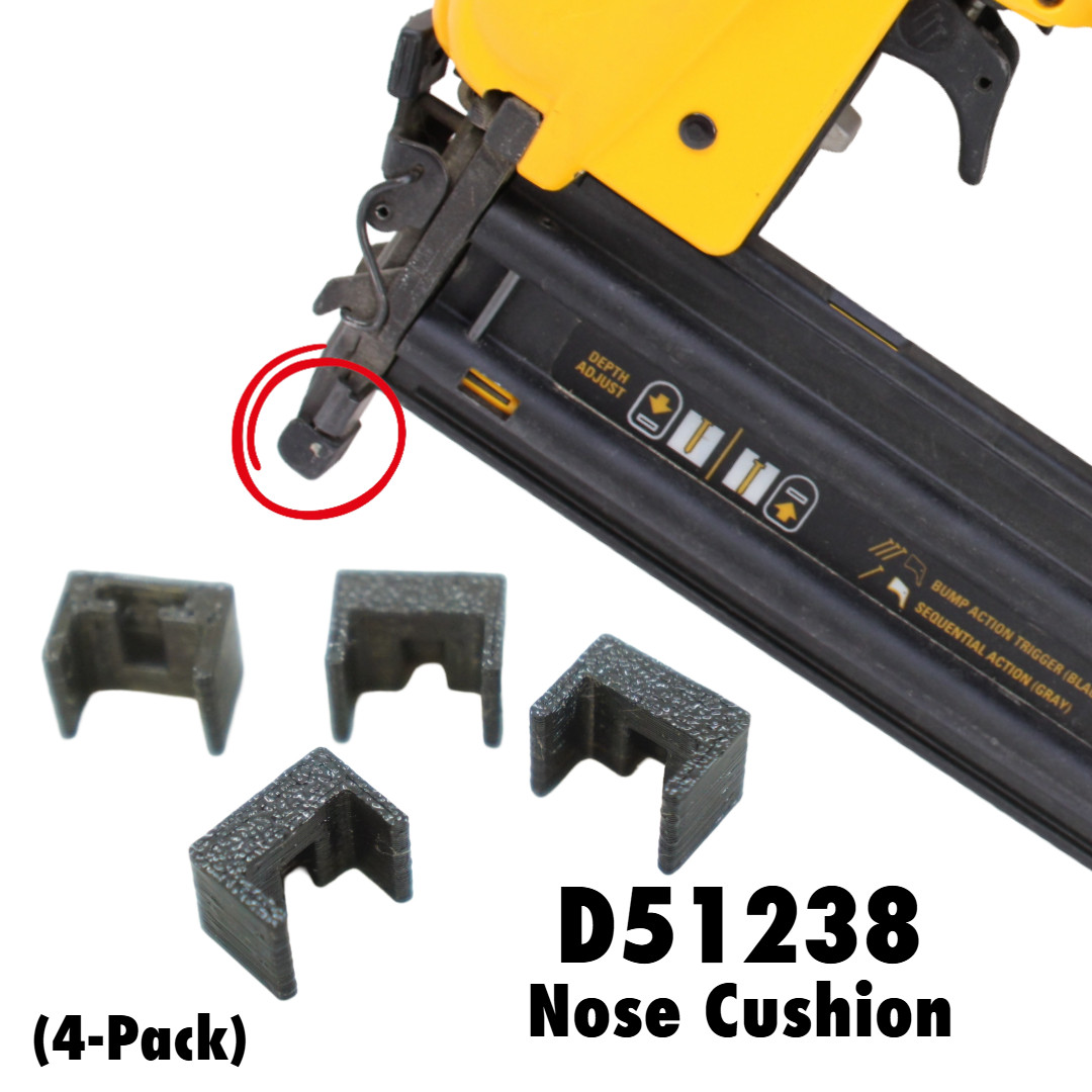 No-Mar Contact Tip Nose Cushion for DeWALT D51238 – 18 Gauge Brad Nailer -4 Pack