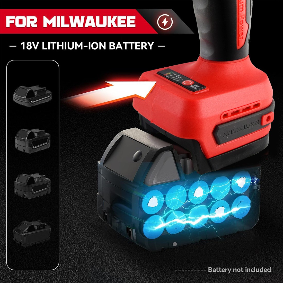 Cordless Leaf Blower for Milwaukee 18V Battery 2in1 Electric Leaf Blower&Vacuum