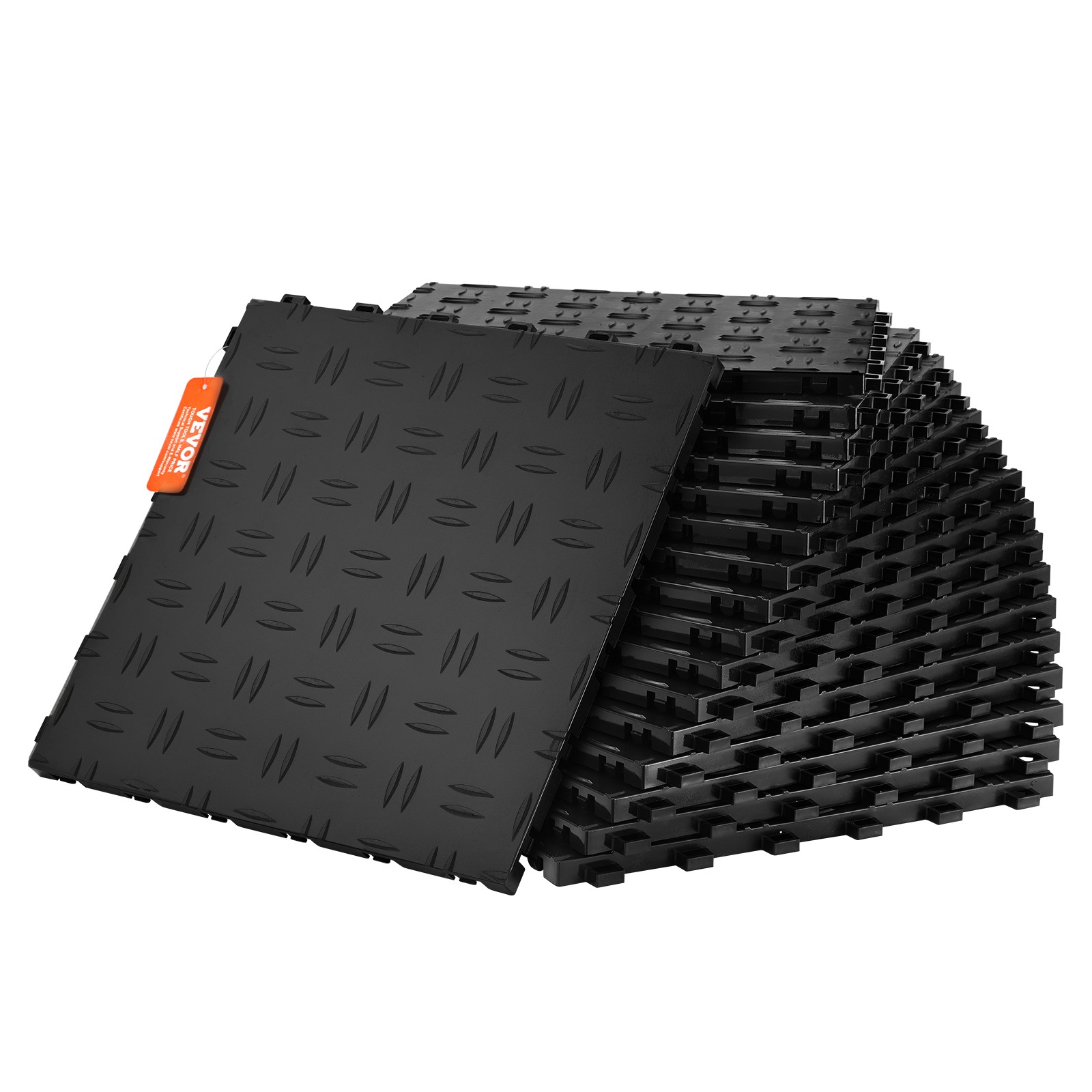VEVOR Garage Tiles Interlocking 12×12 in 50 Pack Garage Flooring Tiles Black
