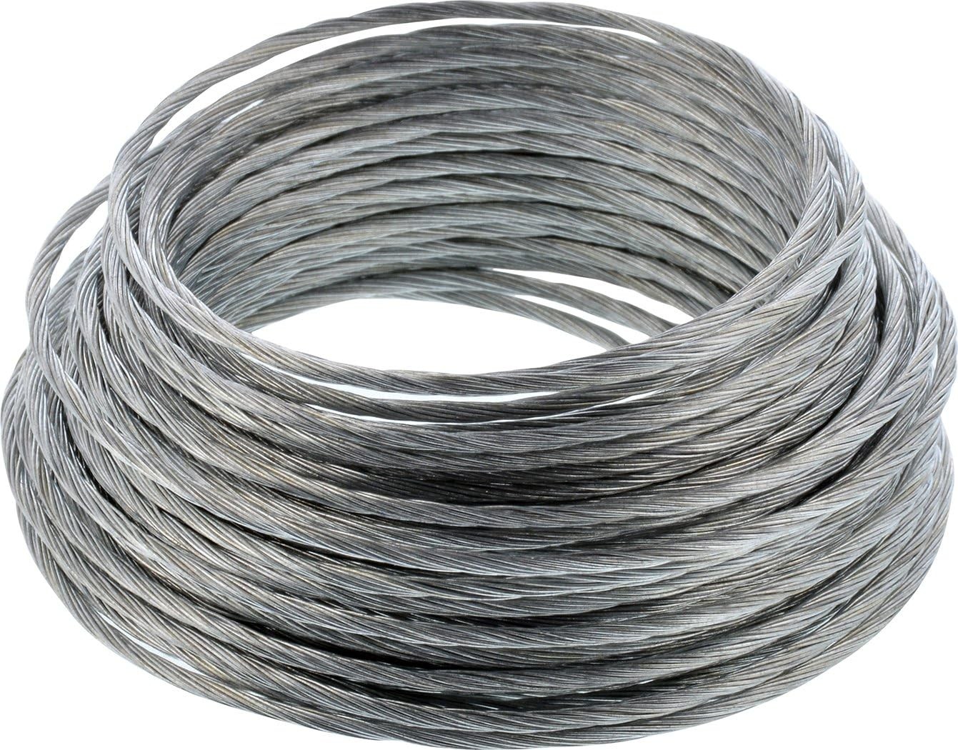 Hillman Steel Wire Rope Picture Hanging Wire, 25′, #16 x 200′, Silver
