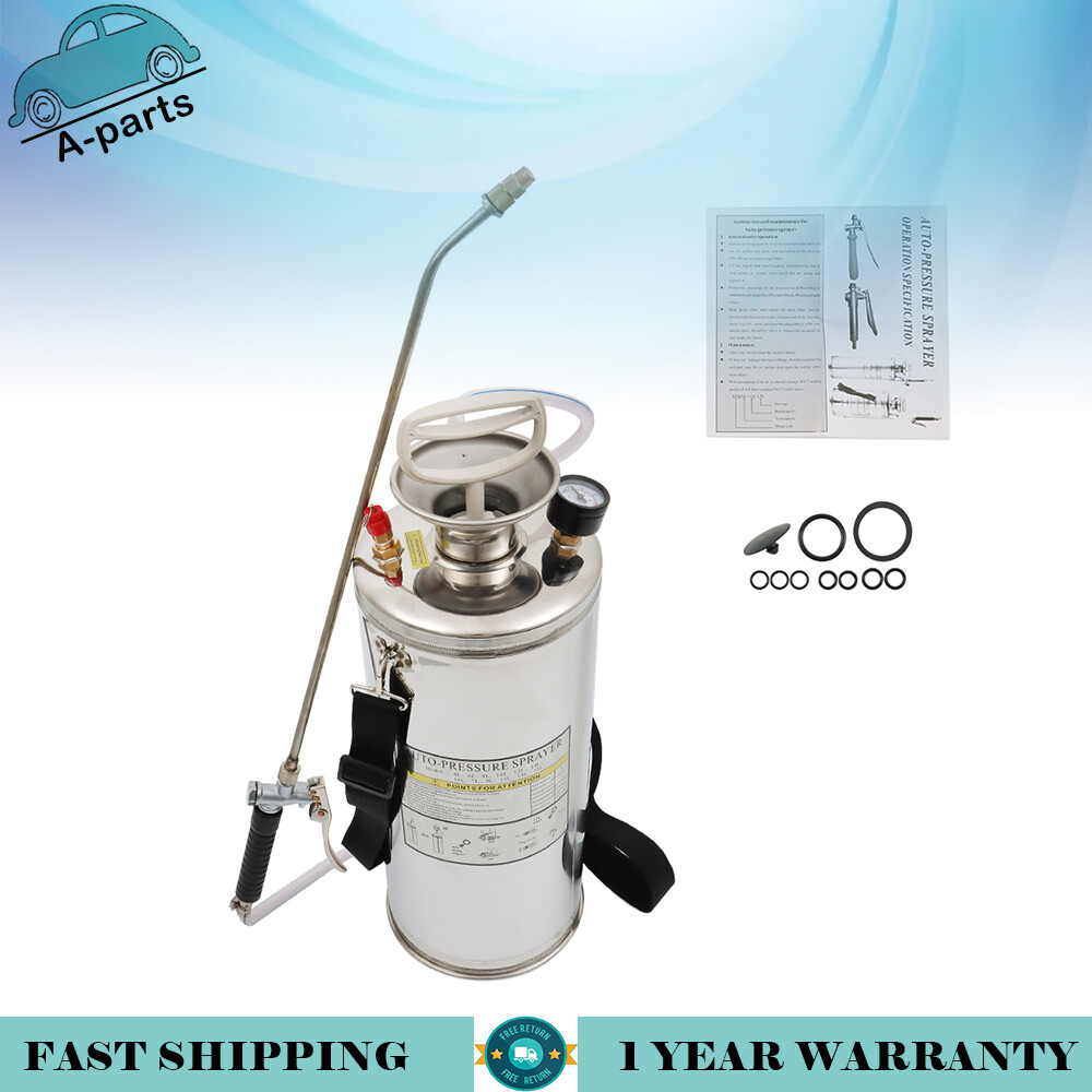 2Gallon Stainless Steel Sprayer 8L Hand Pump Sprayer Garden And Lawn Cleaning
