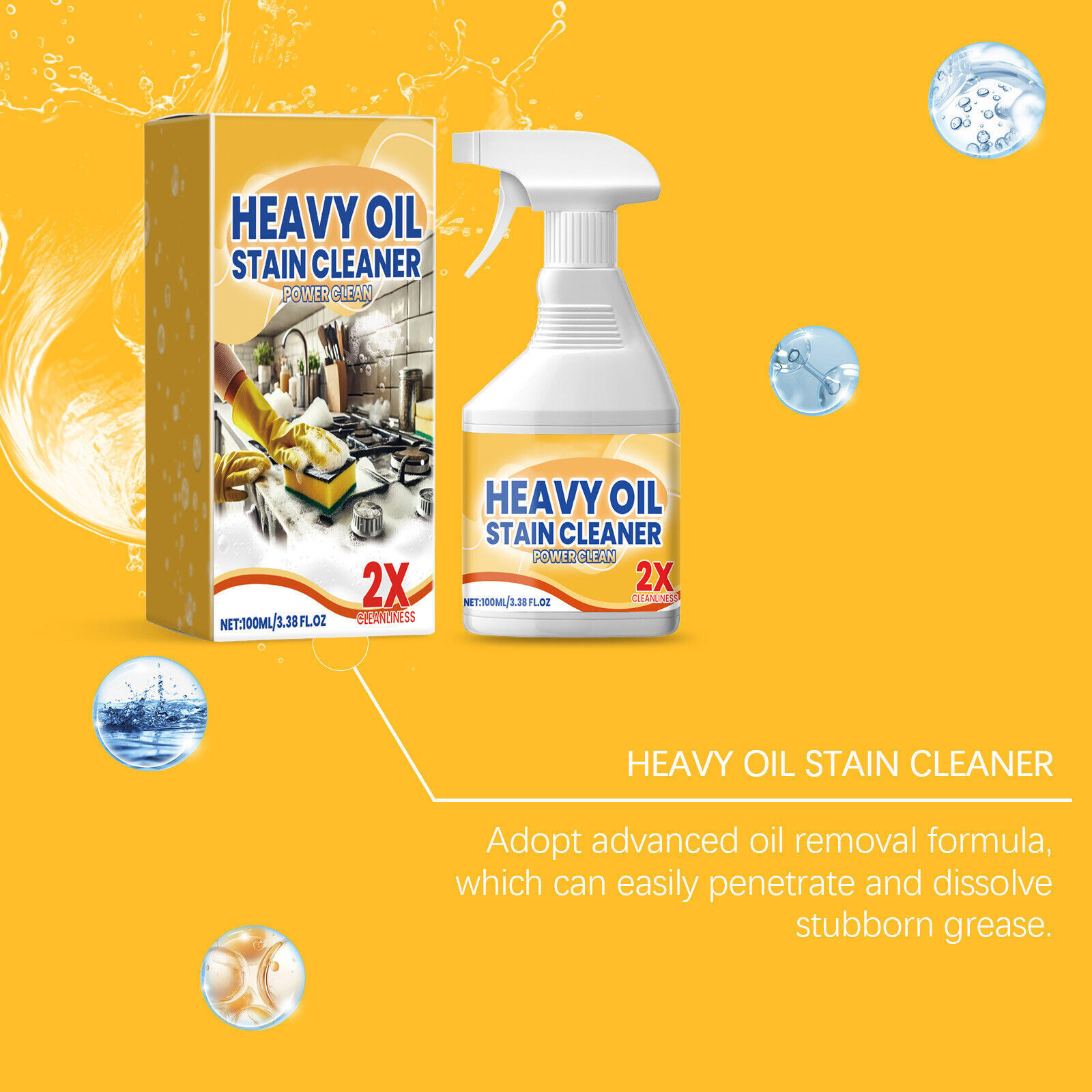 Kitchen Heavy Oil Cleaner, 2025 New All Purpose Kitchen Heavy Oil Cleaning NEW