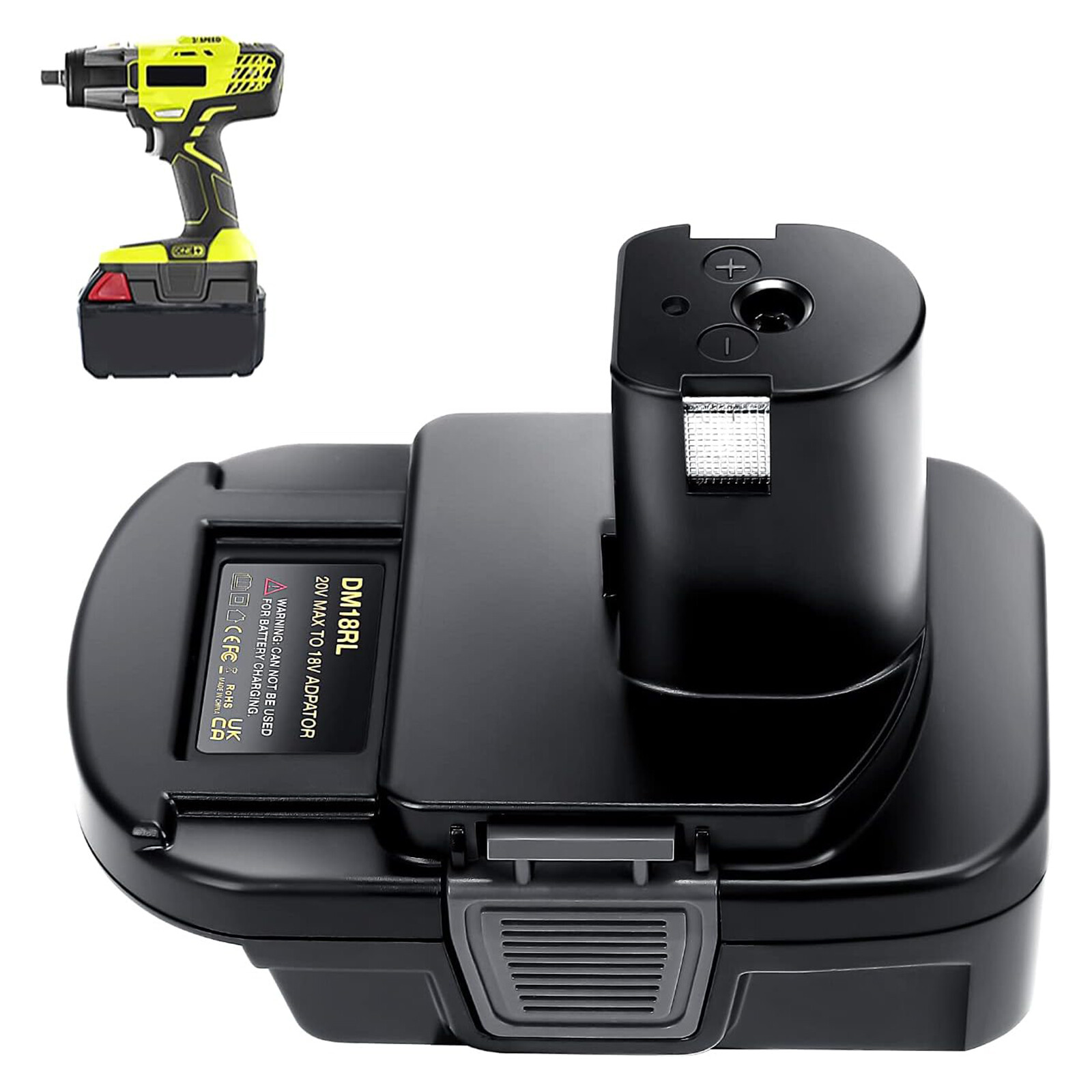 Battery Adapter for DeWalt 20V Milwaukee 18V to Ryobi 18V Tools with USB Port