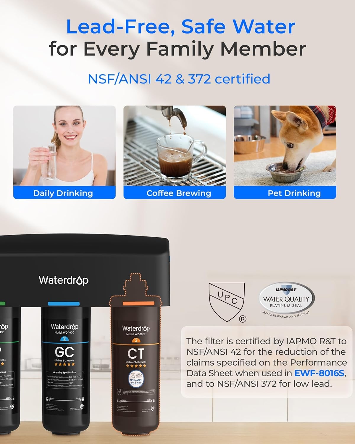 Waterdrop TSA 8 Layer Under Sink Water Filter System