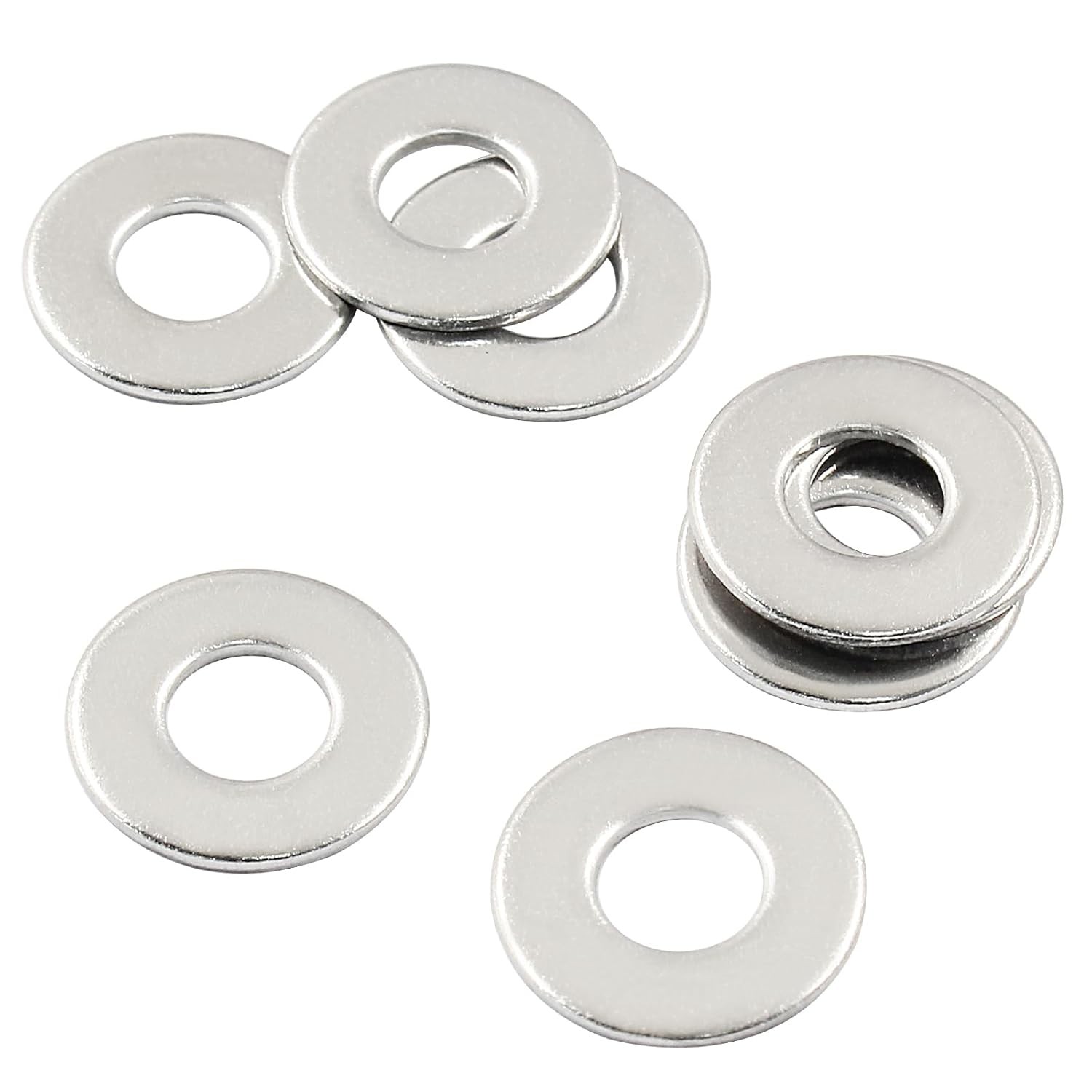 200 Pack #10 Flat Washer 304 Stainless Steel SAE Metal Washers for Bolts Screws