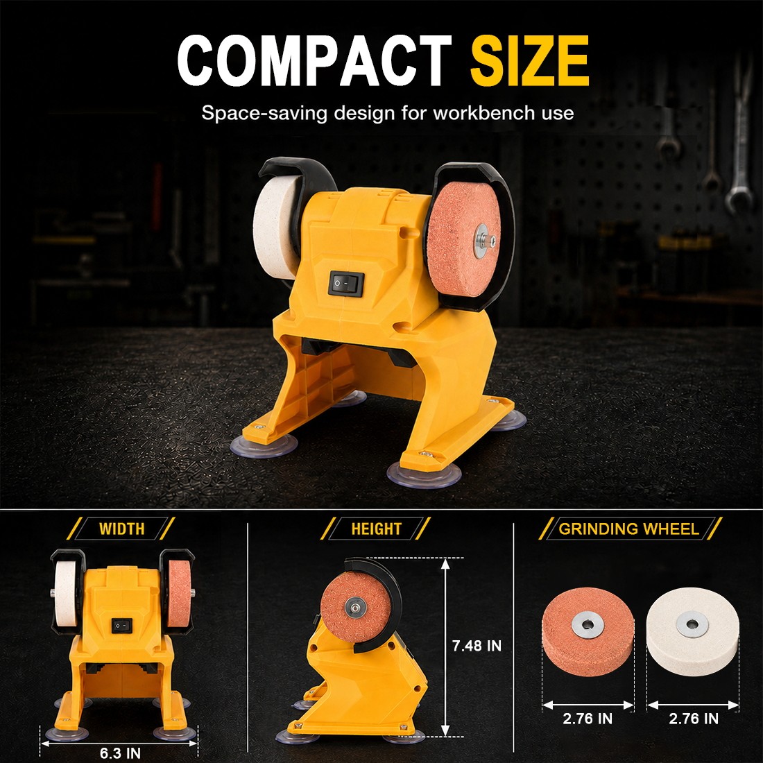 Mini Bench Grinder Polisher for Dewalt 20V Battery, Electric Belt Sander