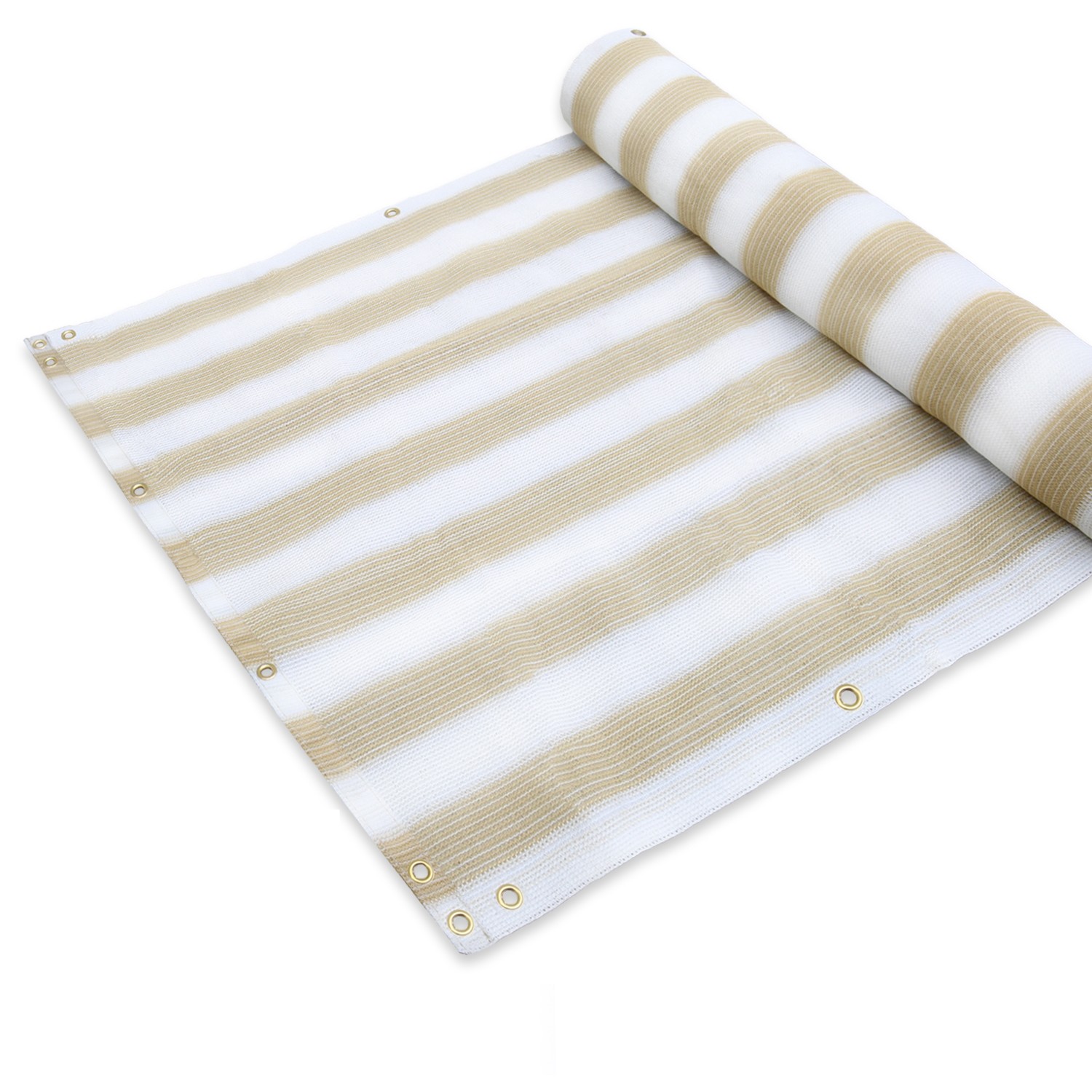 35in Balcony Fence Screen Privacy Deck Railing Shelter Shade Cover Beigestripe
