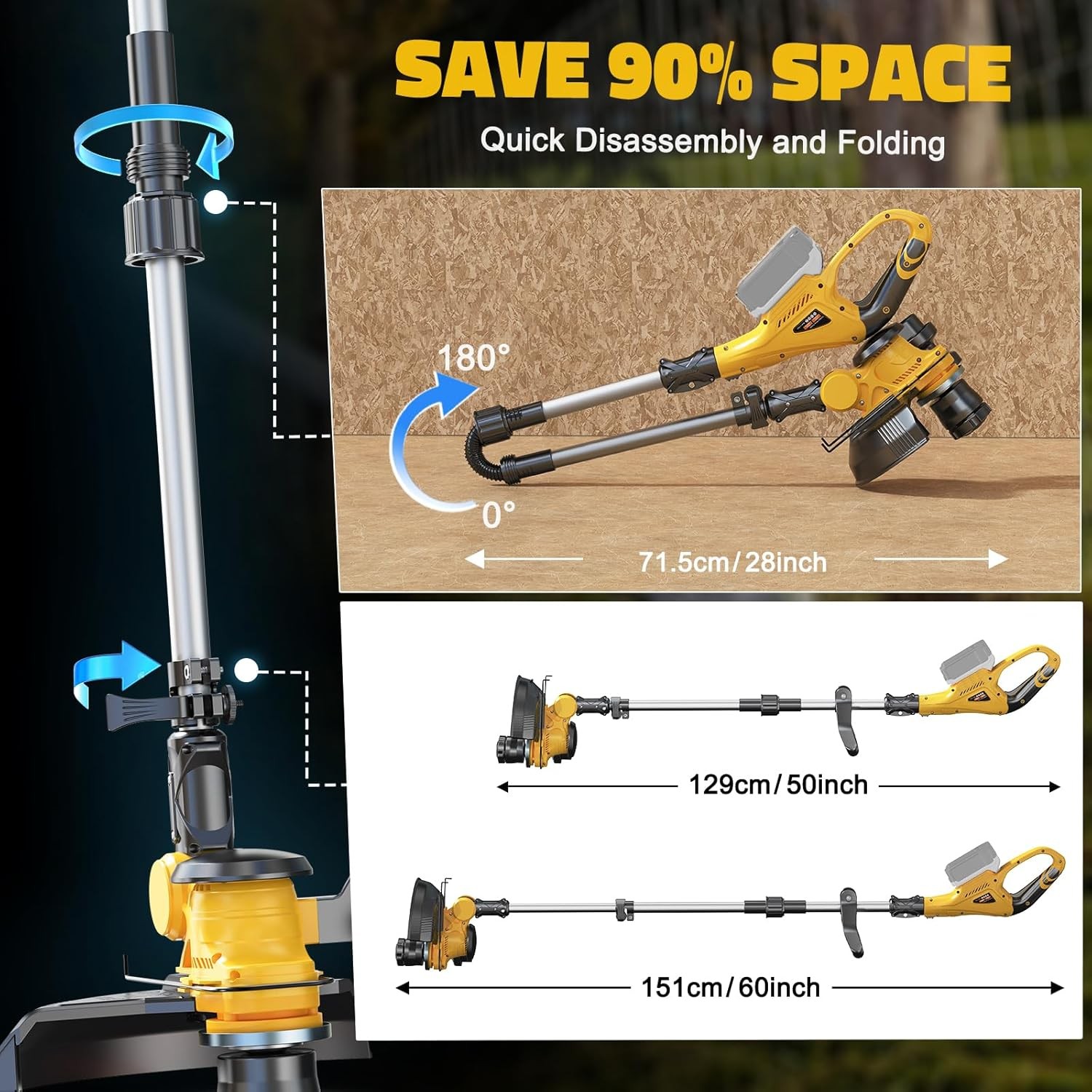 Cordless String Trimmer Compatible with Dewalt 20V (Tool Only) Weed Eater with