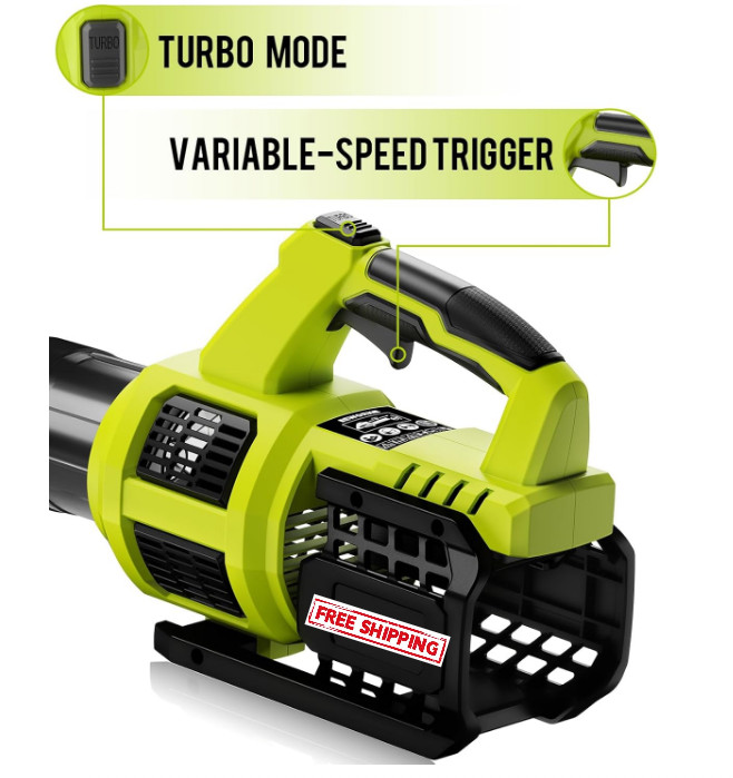 Cordless Leaf Blower 21V Electric Leaf Blower with (2) 3.0Ah Batteries