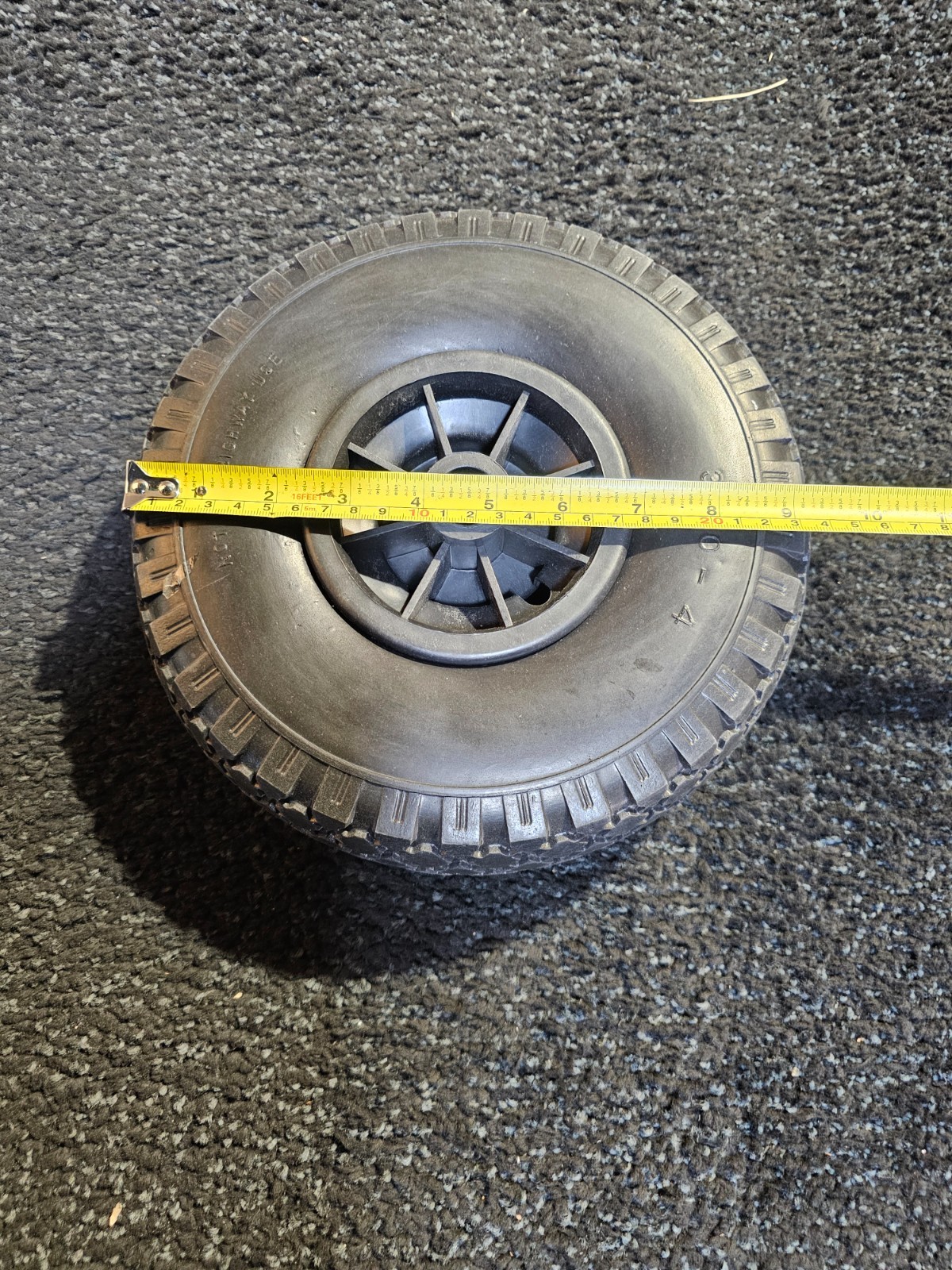 (QTY 2) Black Wheel And Tire Assembly 8 Spoke 3.00-4 For Garden Wagon Trolley