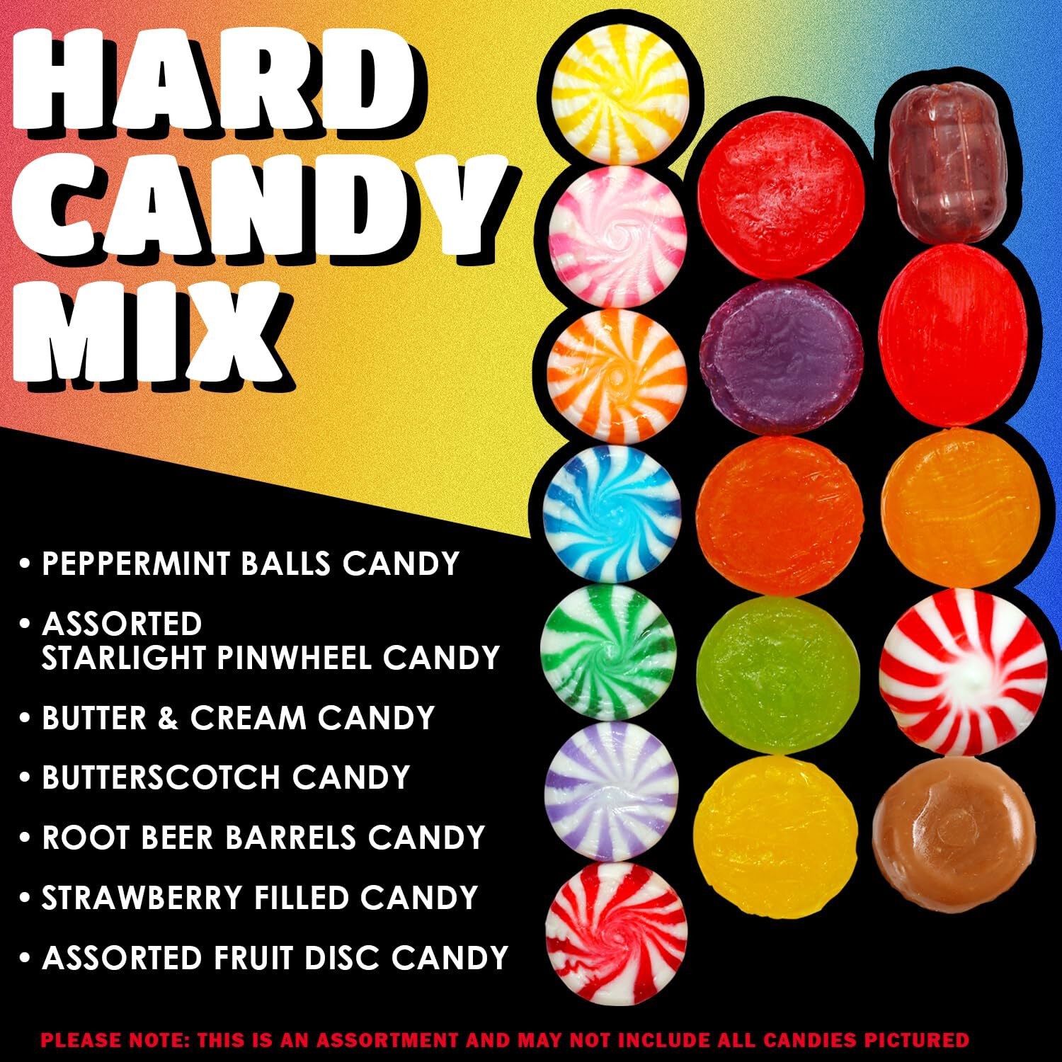 Hard Candy Mix – 3 LB – Assorted Classic Desk Hard Candy – Individually Wrapped