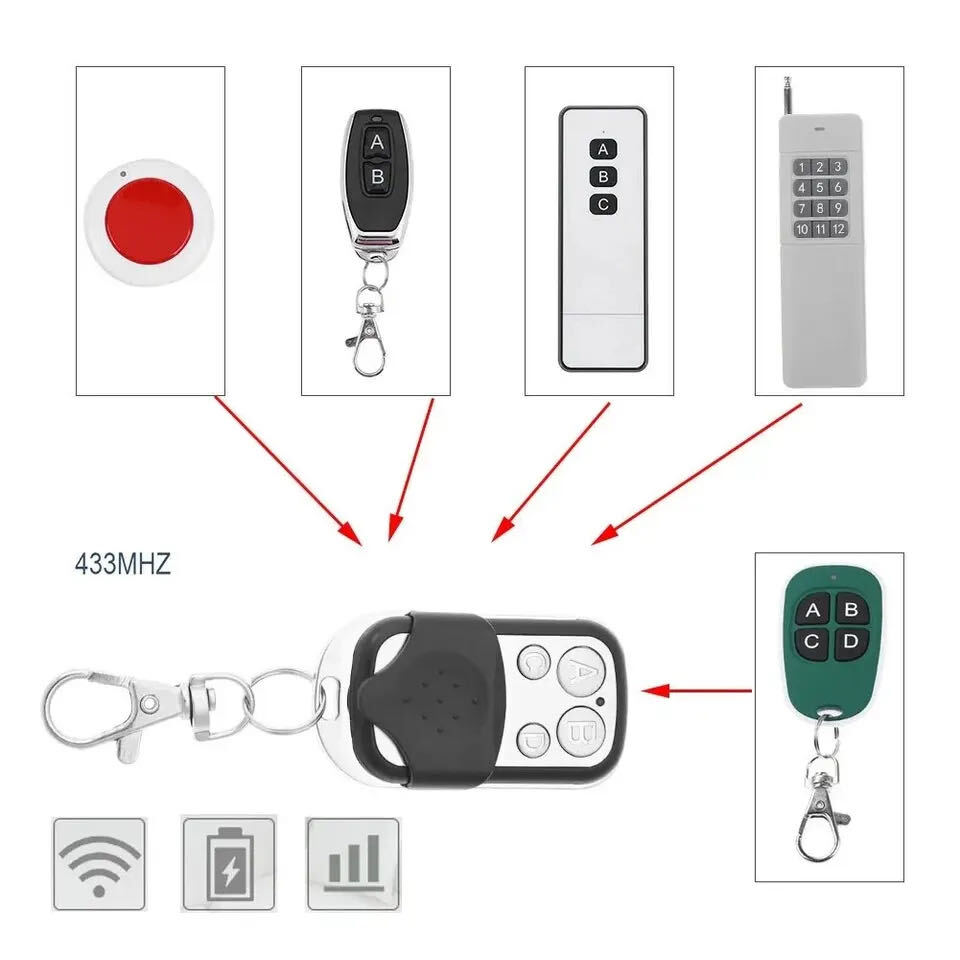 Universal Cloning Electric Gate Door Garage Remote Control Key Fob 433mhz Cloner