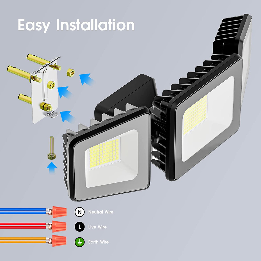 120W LED Flood Light Outdoor Security 12000lm High Brightnes 4500K Natural Light