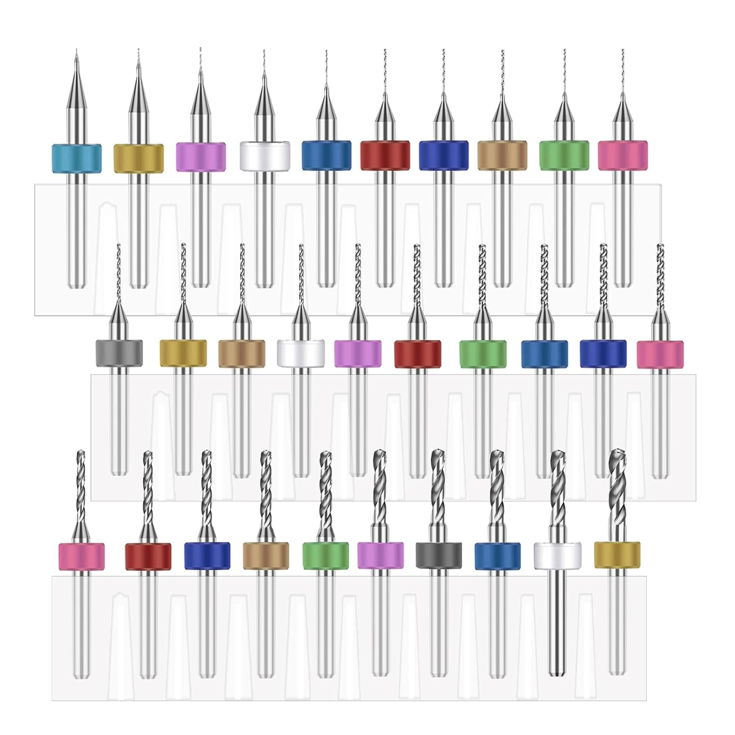 30Pcs Micro Drill Bits Set for Most Rotary Tools,Spiral Flute 0.1Mm-3Mm