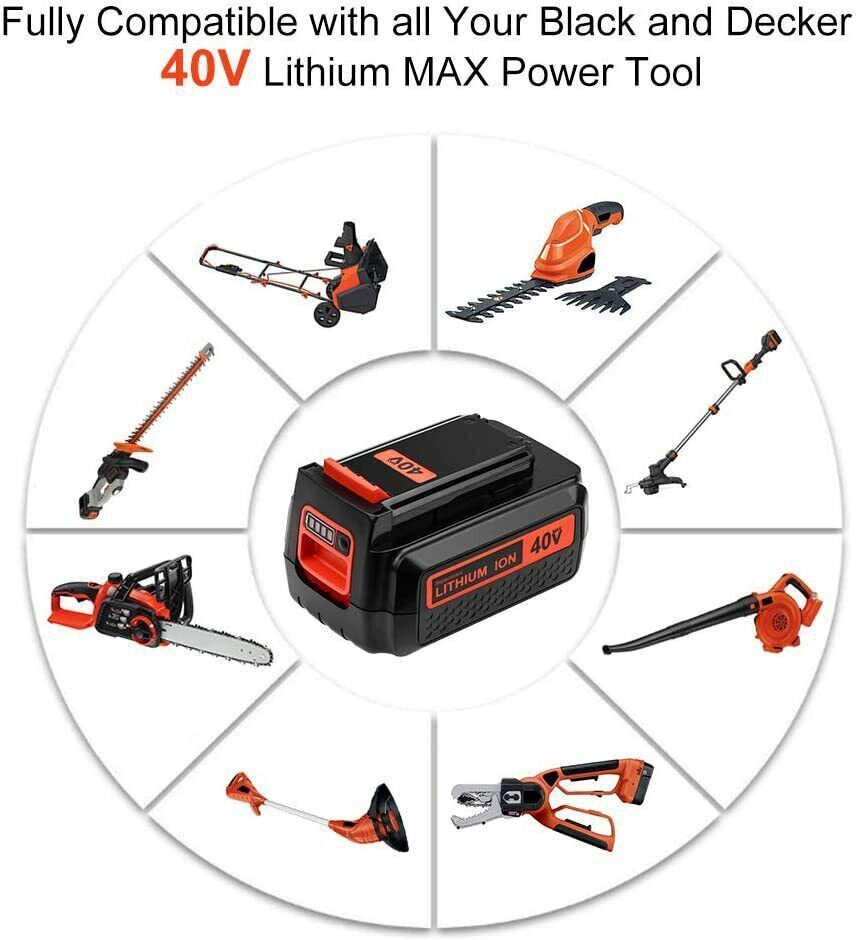 40V MAX Lithium Ion Battery 4.0Ah for Black & Decker 40Volt LBXR36 LBX2040 LBX36