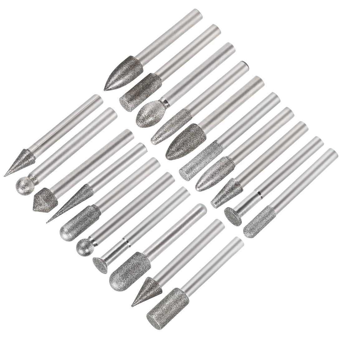 20PCS Diamond Burrs Set for Rotary Tool 1/4-Inch Shank 6mm 8mm 10mm 150 Grit