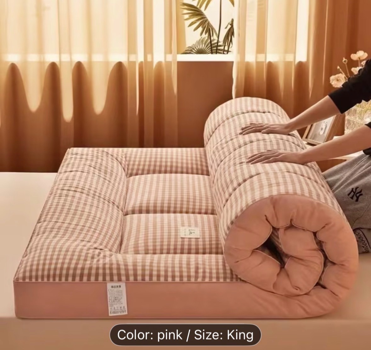 Portable Rollable Tatami Futon Mattress, Ideal for Floor Sleeping, Guest Beds