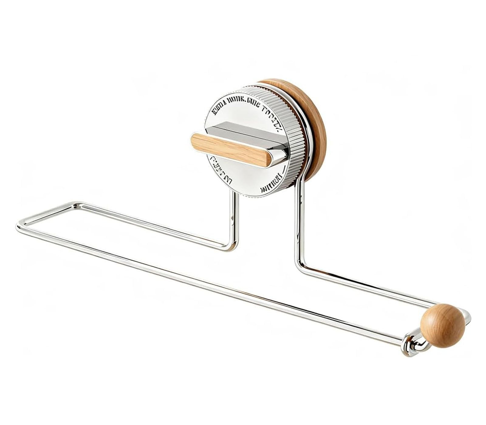 Removable Suction Cup Paper Towel Holder Under Cabinet,Stainless Steel & Wood…