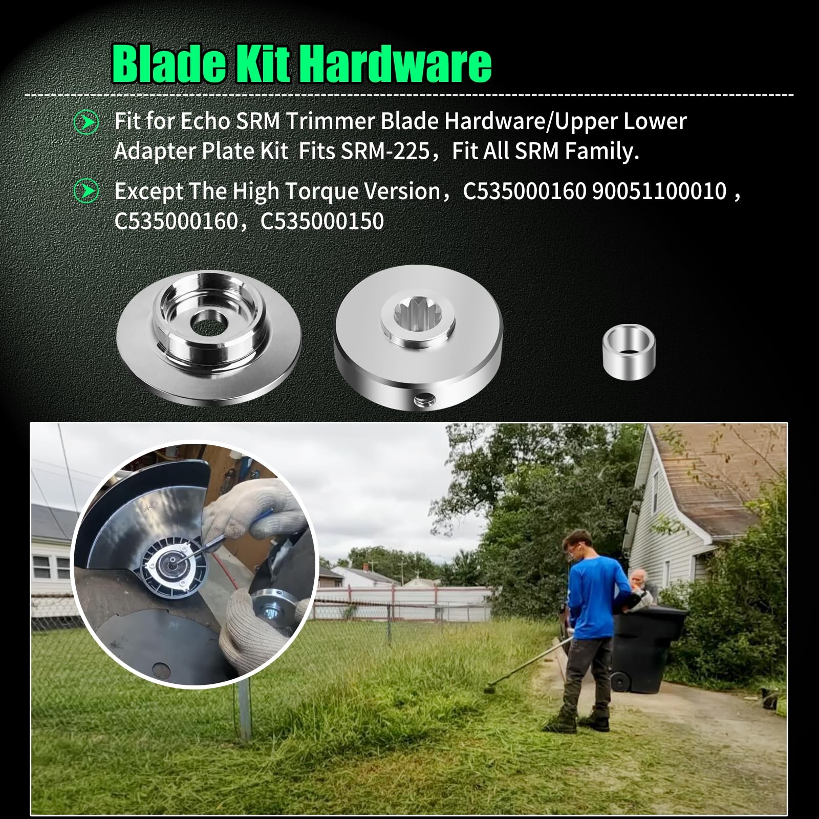 AQBB Blade Kit Hardware Compatible with Echo SRM Trimmer white