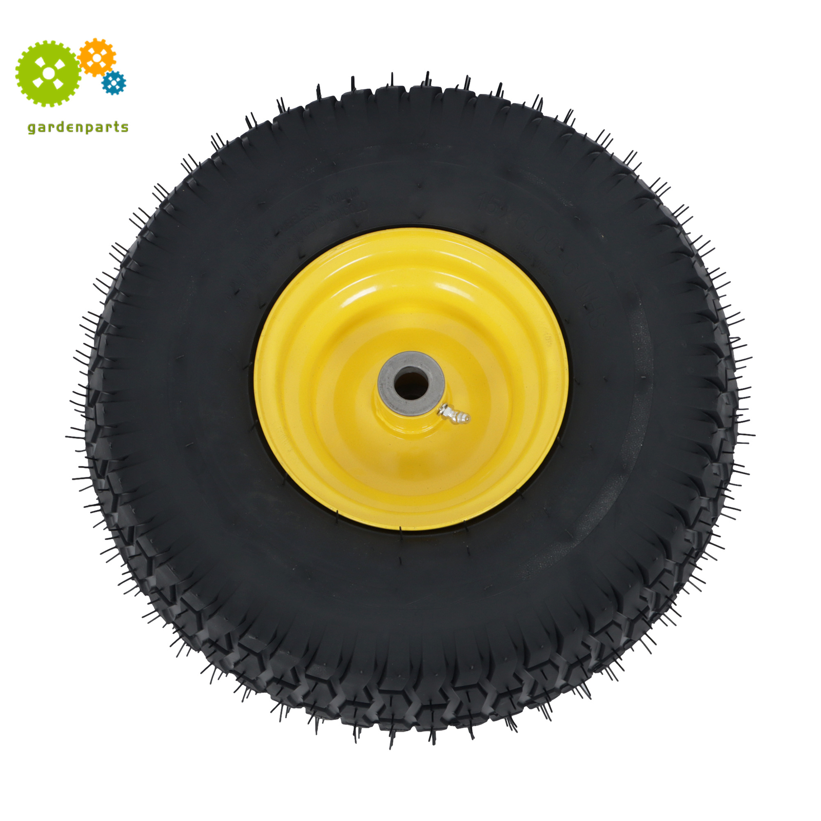2-Pack 15×6.00-6 Lawn Mower Tire And Wheel – 3/4″ Axle, 3″ Hub Inflated Tires