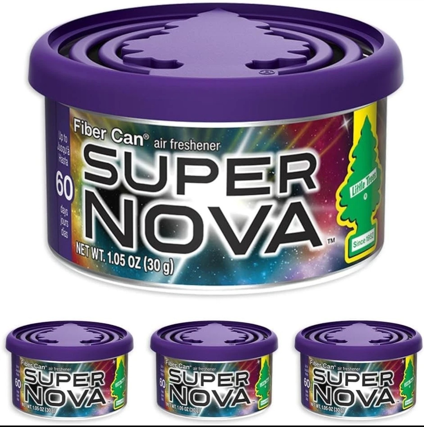 Little Trees Fiber Can Car Air Freshener Supernova Scent, 4 Packs, Free Shipping