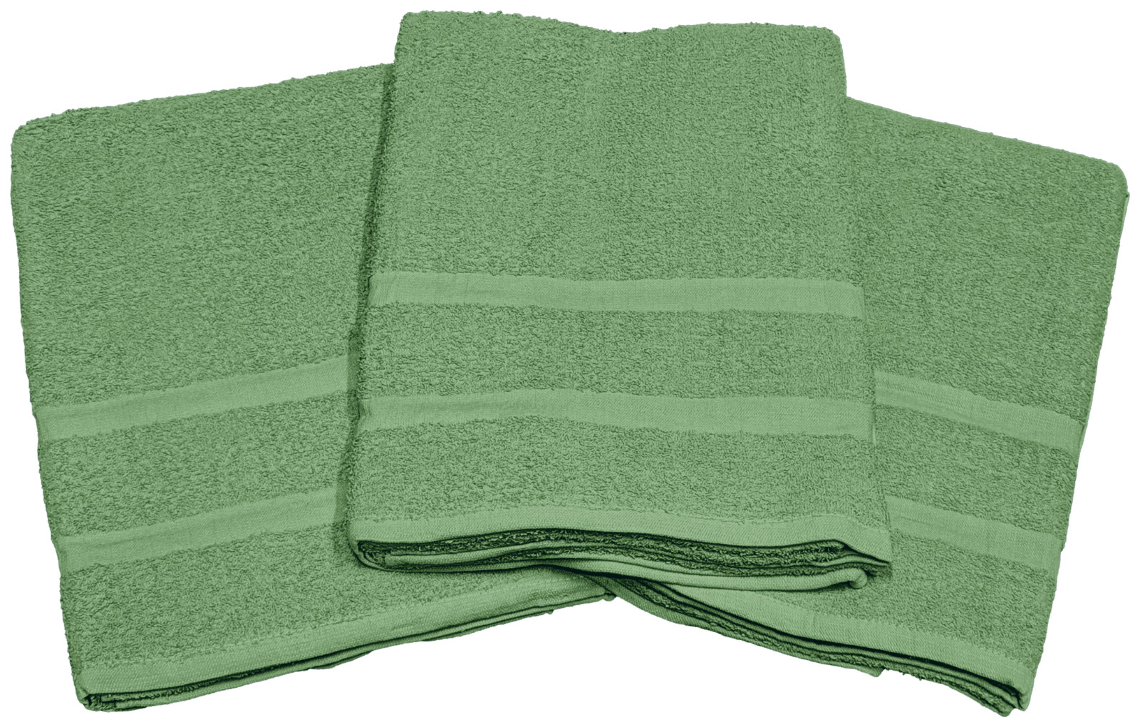 24 Piece – Hotel & Spa Pool Beach Towels 100% Ring Spun Cotton Solid Green