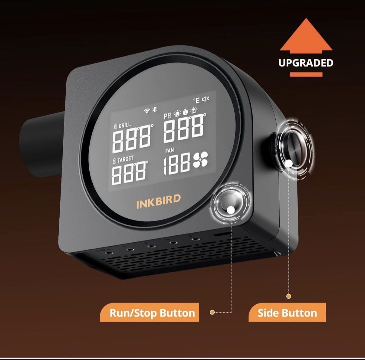 INKBIRD Automatic Smoker Fan Controller WiFi Bluetooth Infrared Thermometer Gun