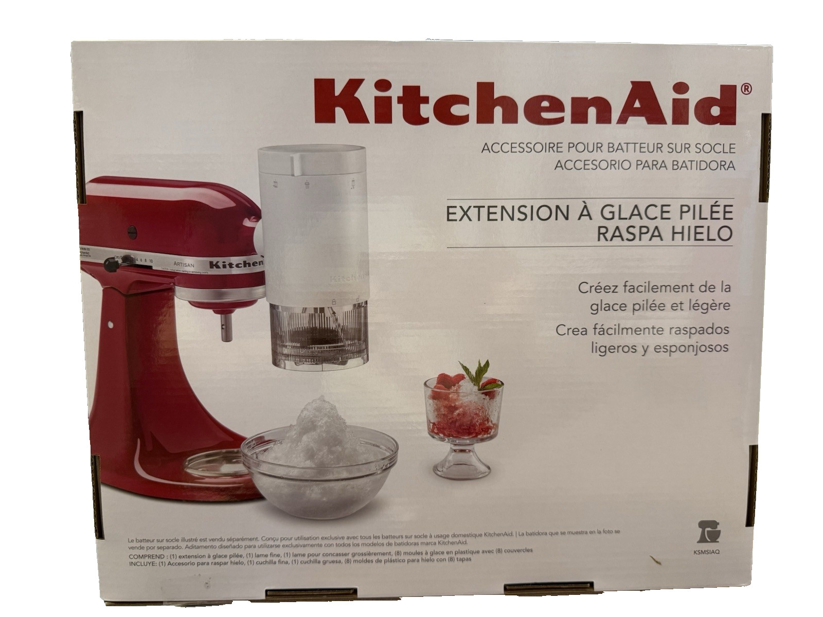 Kitchenaid Shaved Ice Attachment with 8 Molds & Stainless Steel Blade