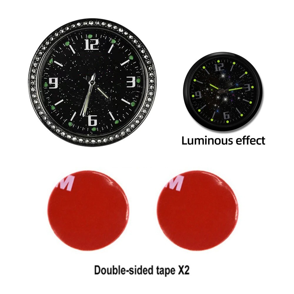 Car Dashboard Clock Mini Tiny Analog Clock Watch for Vehicle Stick On Clock USA