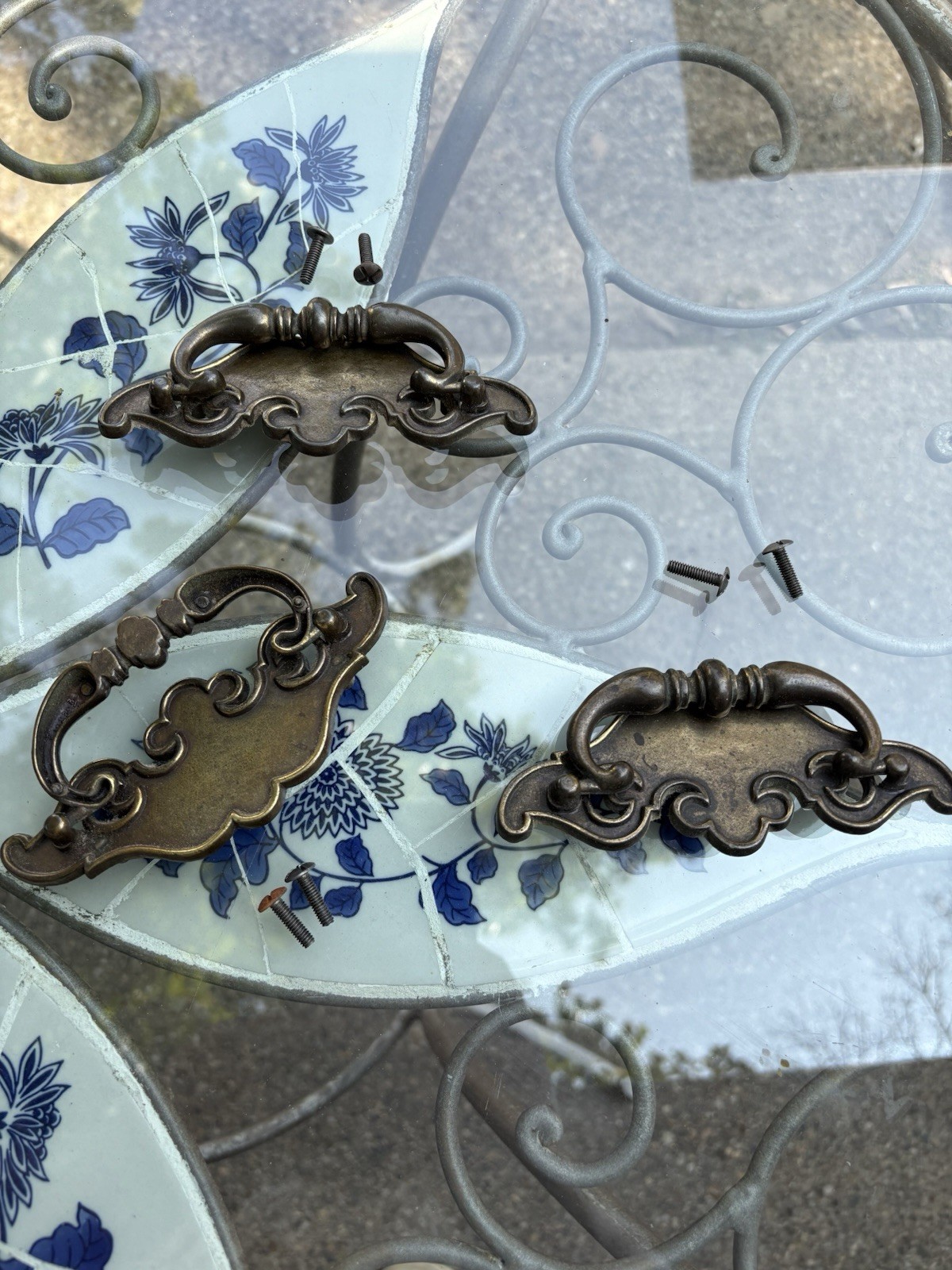 Lot Of 9 Vintage Metal Belwith Chippendale Drawer w/ Hardware + 2 knobs BPC 2716