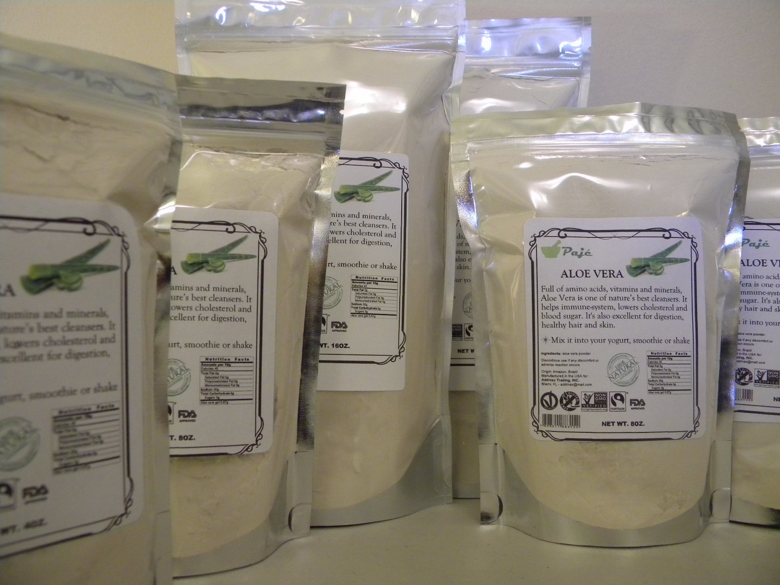Aloe Vera gel powder 4oz 8oz 16oz 1lb 32oz 2lb 3lb 8lb 20kg Paje beauty nutriti