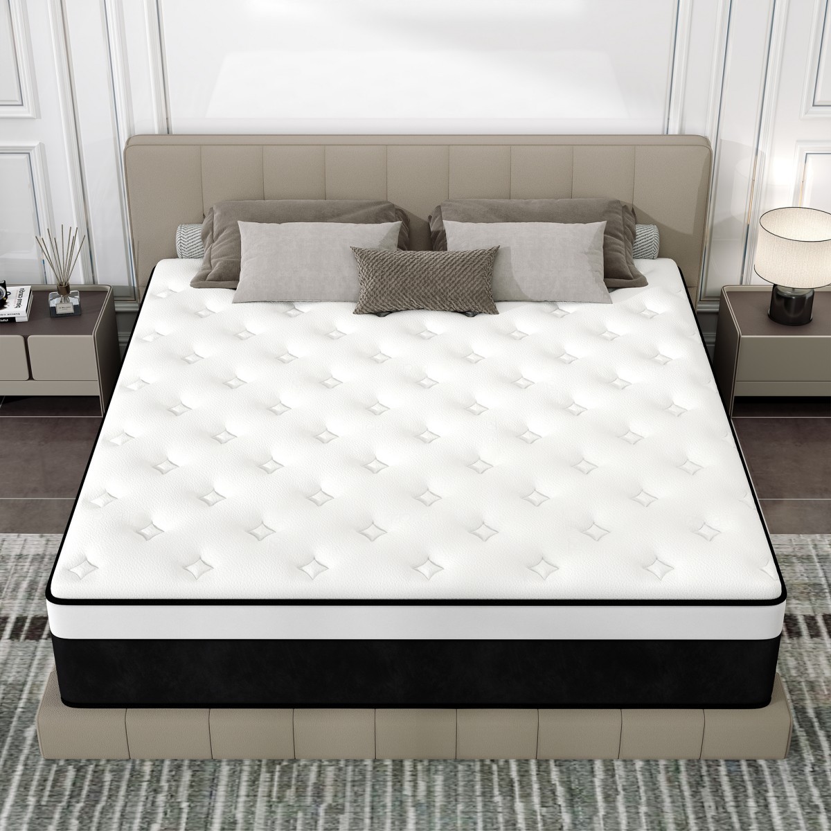 8″10″12″14″ Gel Memory Foam Mattress in a Box Pocket Spring Twin Full Queen King