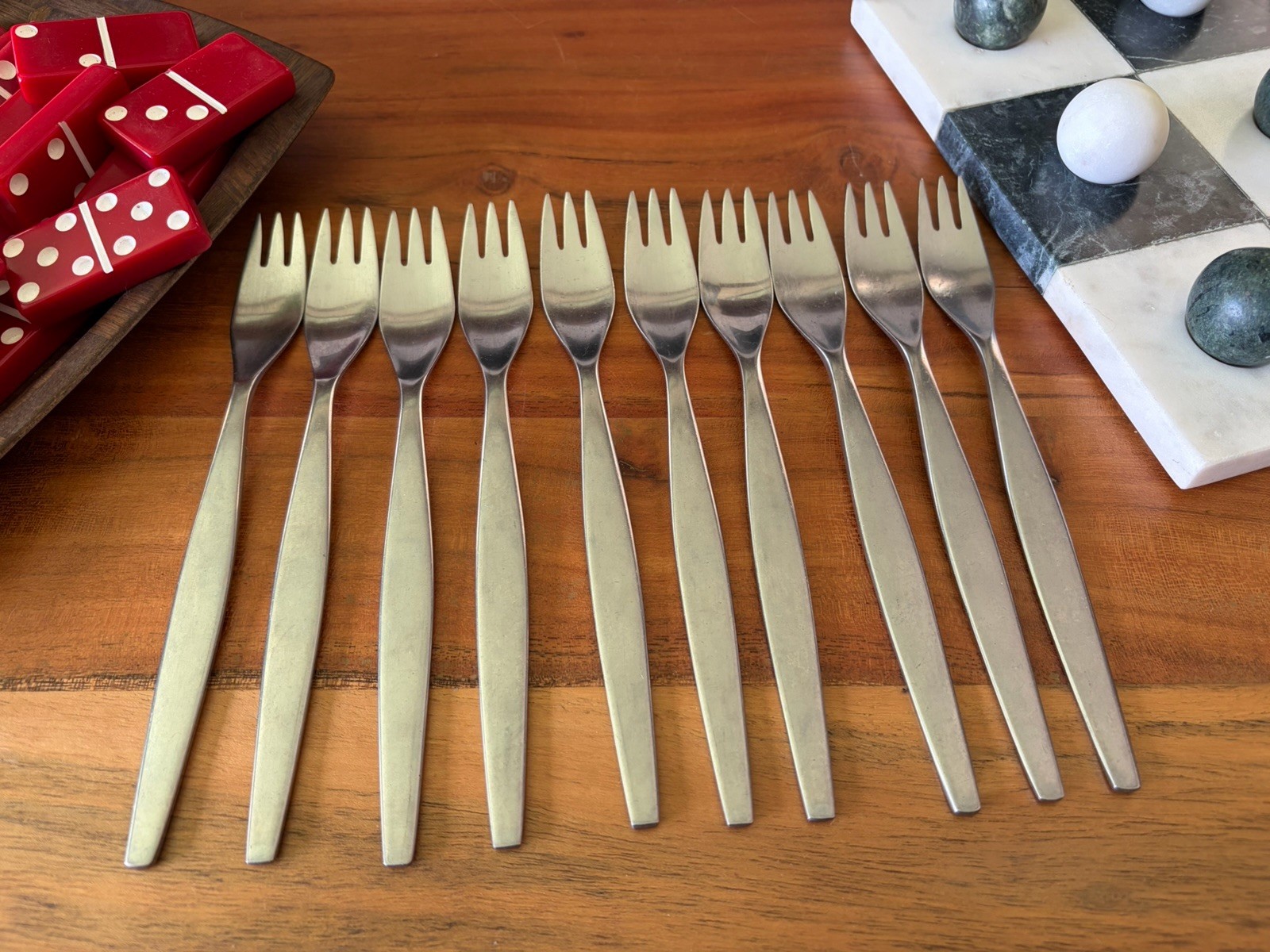 Mid Century 18-8 GENSE FOCUS Flatware Folke Arstrom Sweden MCM Cutlery 10 Forks