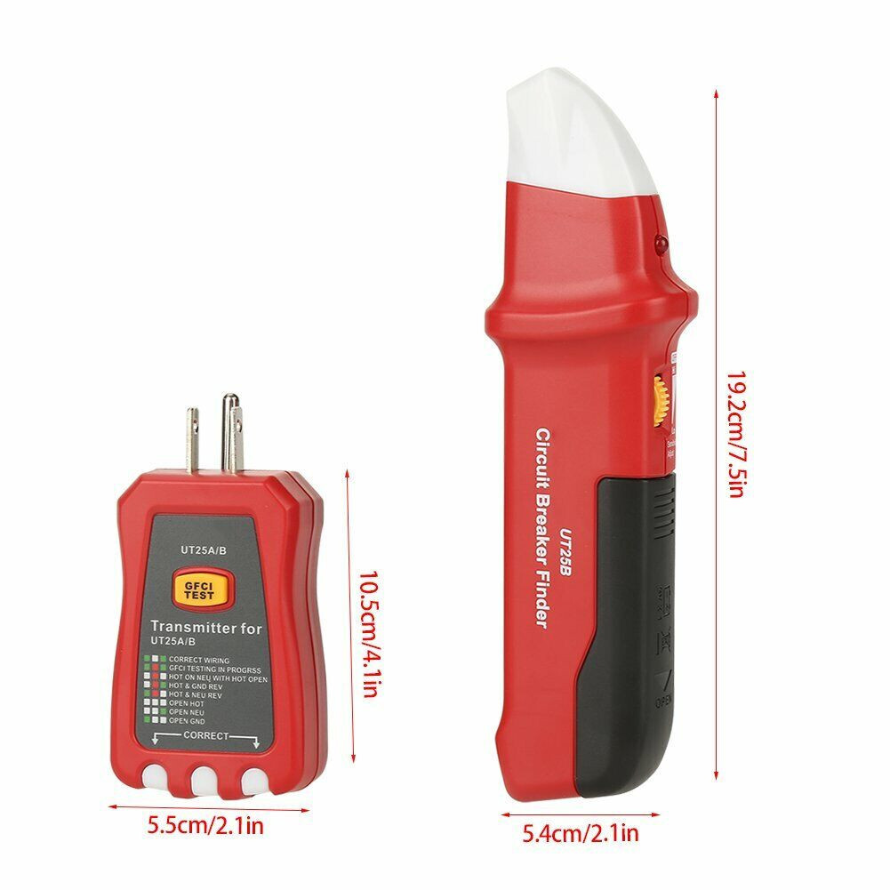 UT25A Digital Circuit Breaker Finder Tool with GFCI Outlet Socket Tester 90-120V