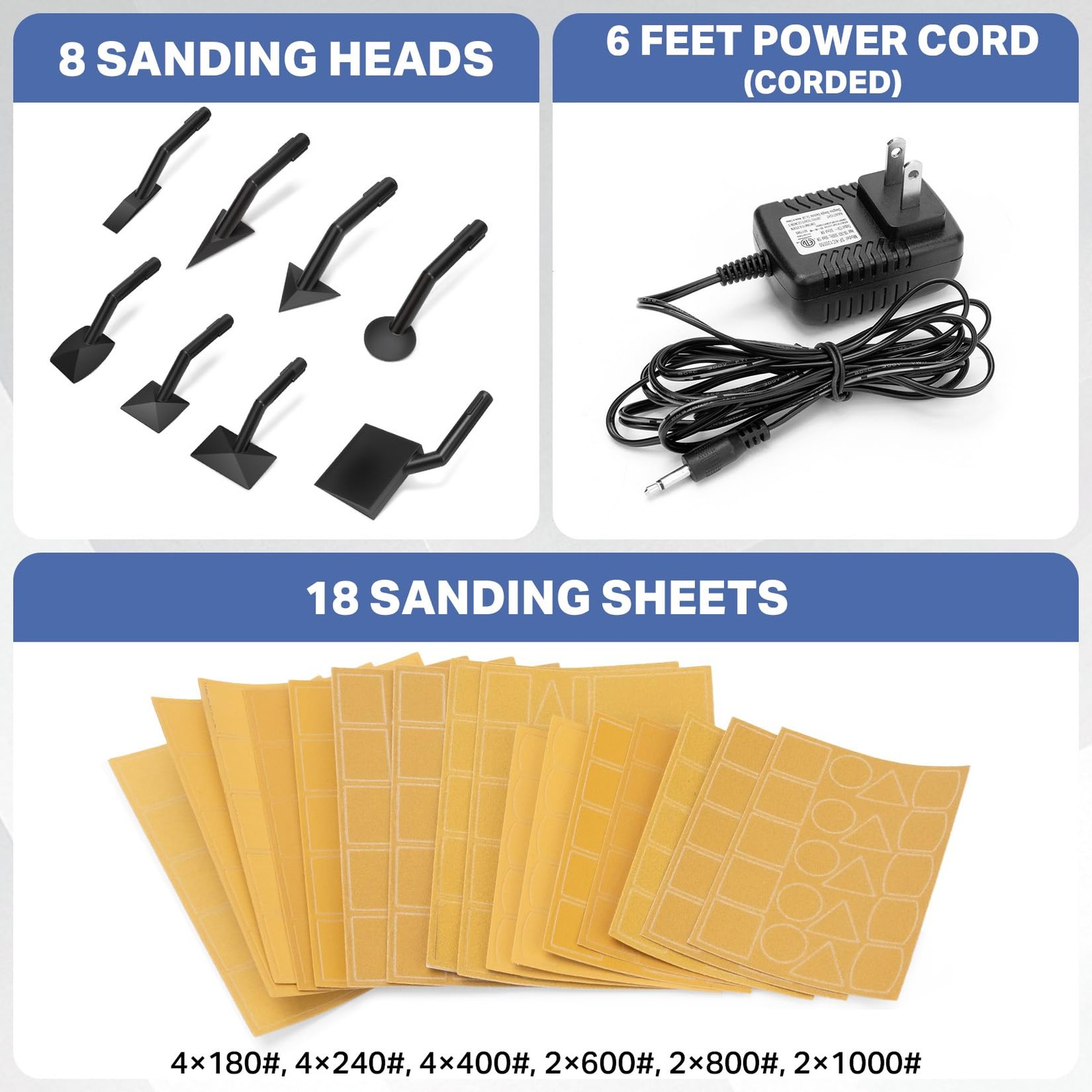 SHALL Mini Pen Sander, 12V Electric Reciprocating Sander Black & Light Gray