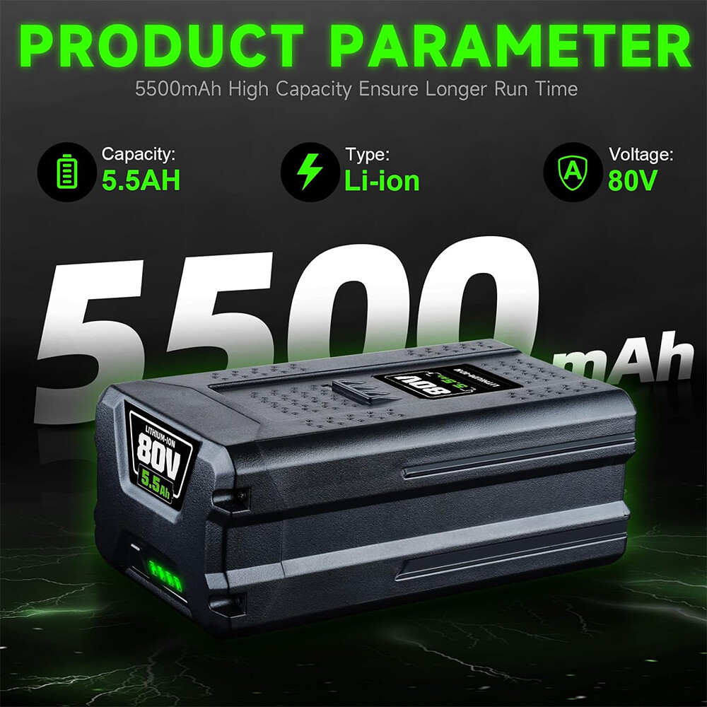 80V Lithium Ion 5.0Ah Rechargeable Li-ion Battery BAB727 GBA80200 FOR Greenworks