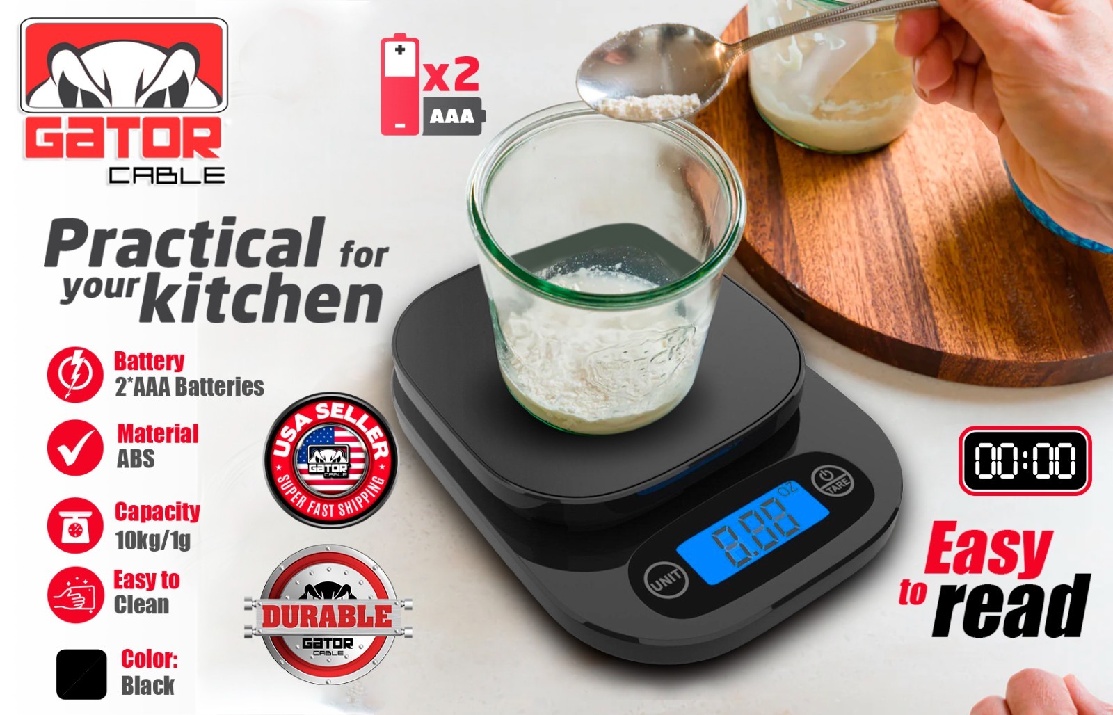Digital Kitchen Scale Food Diet Multifunction Weight Balance 10,000g 22lb x 0.5g