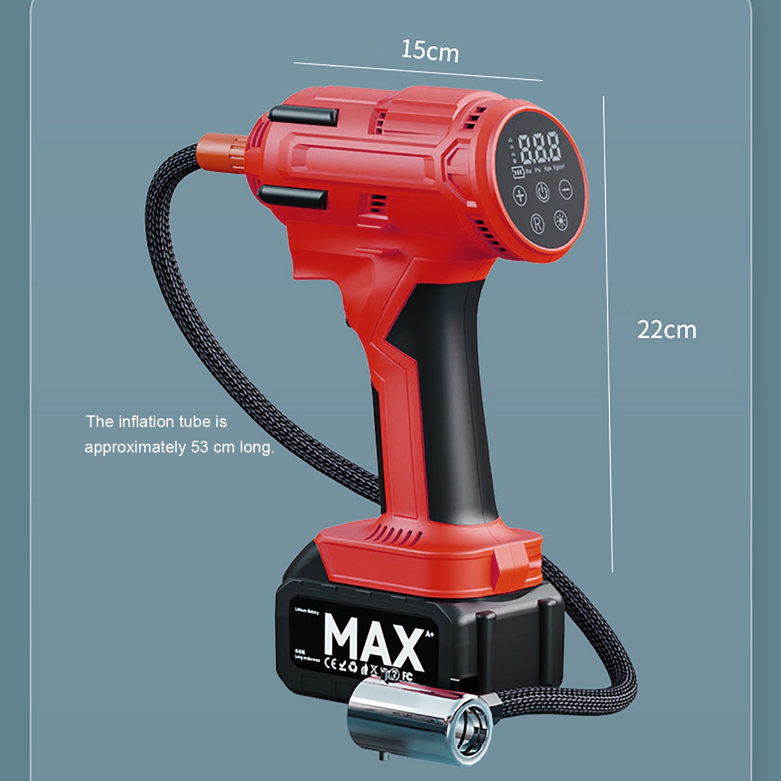 21V 150PSI Cordless Rechargeable Battery Air Compressor Pump Car Tire Inflator