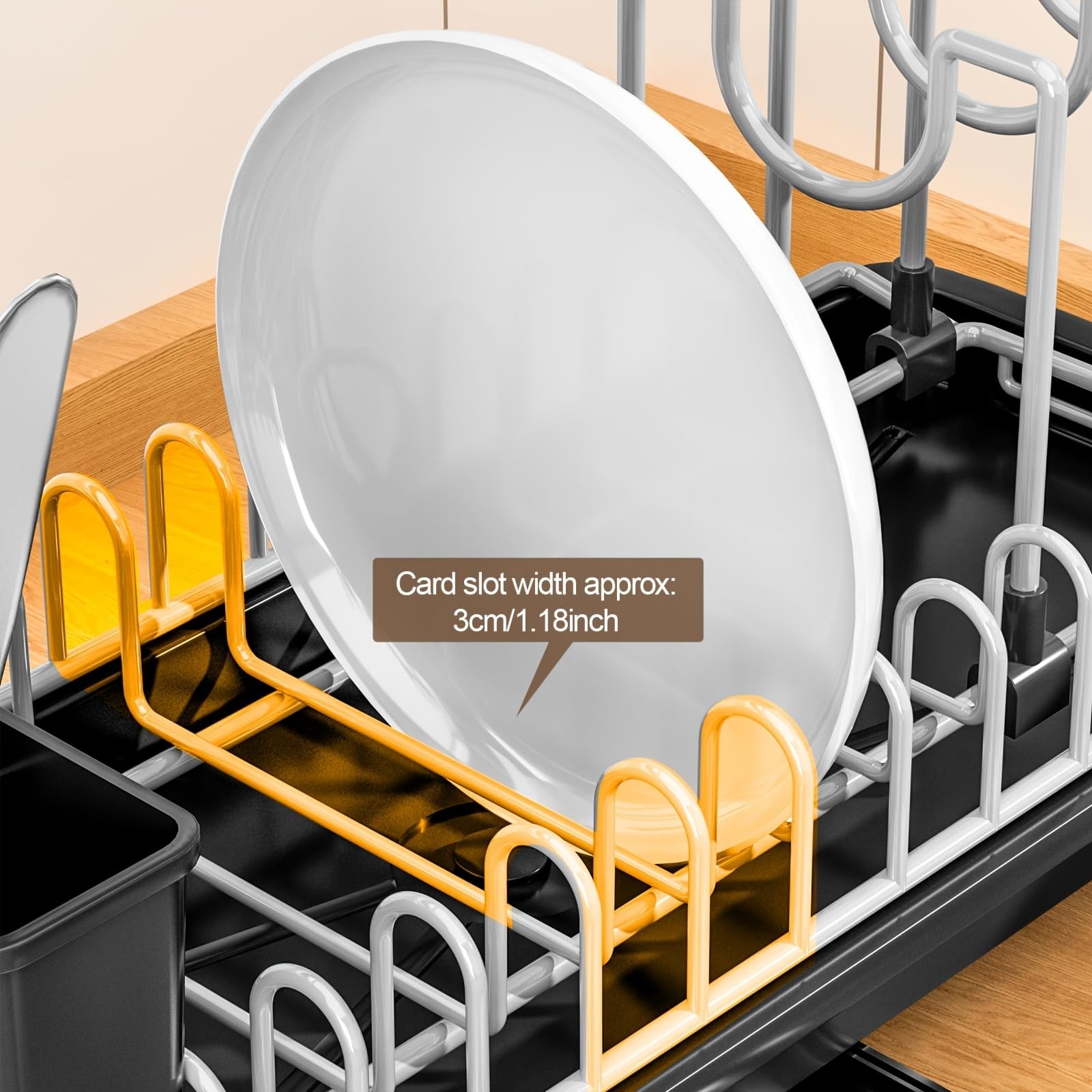 liucocotos Compact Dish Drying Rack for Countertop, Small-Sized Small, Black