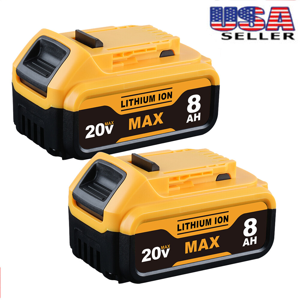 2 PACK battery FOR Dewalt DCB205 20 volt Lithium 8.0 amp DCB205-2 DCB206-2