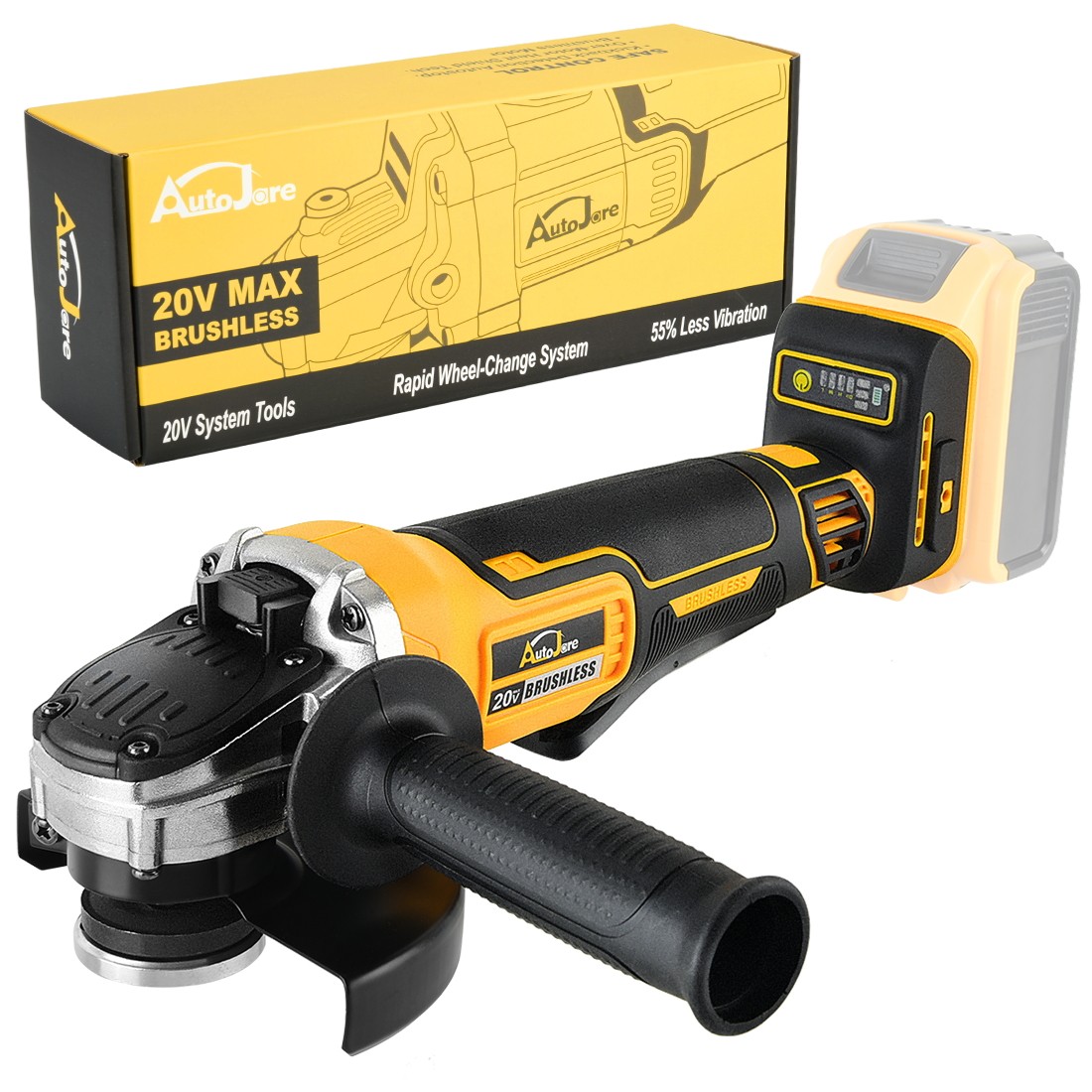 For Dewalt DCB206 125mm Brushless Cordless Angle Grinder 20V Cutting Tool